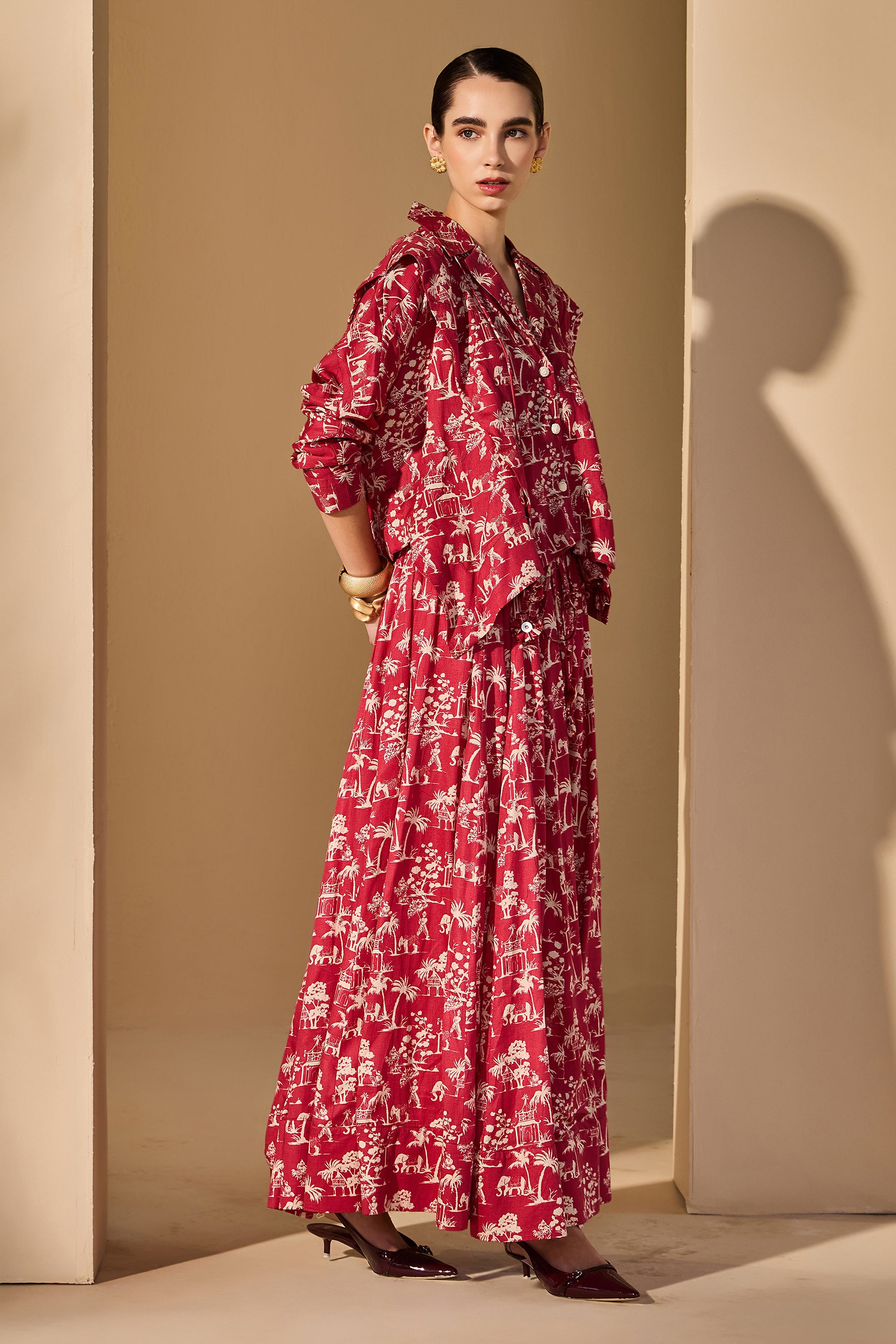 Alishba Cotton Printed Top with Skirt