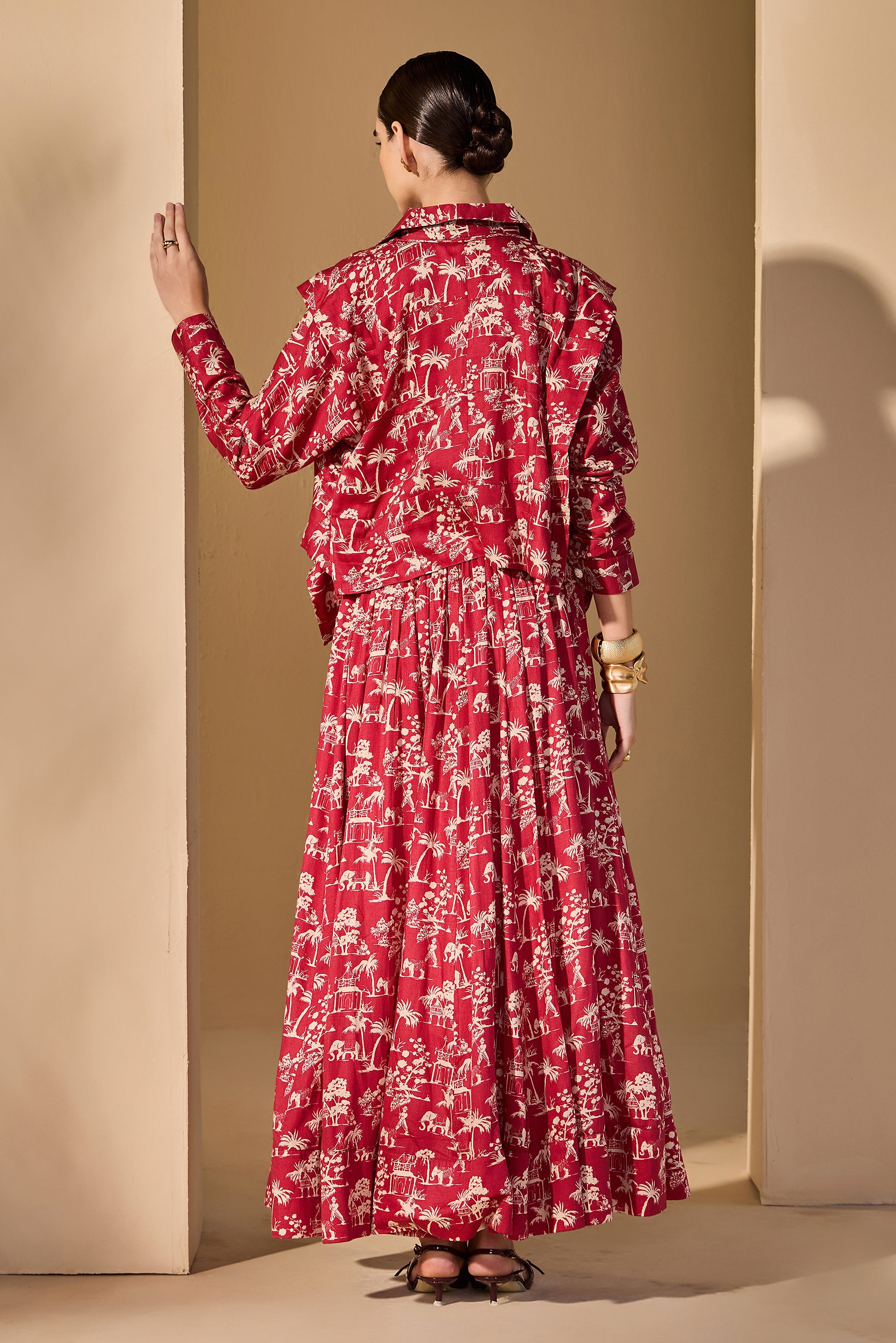 Alishba Cotton Printed Top with Skirt