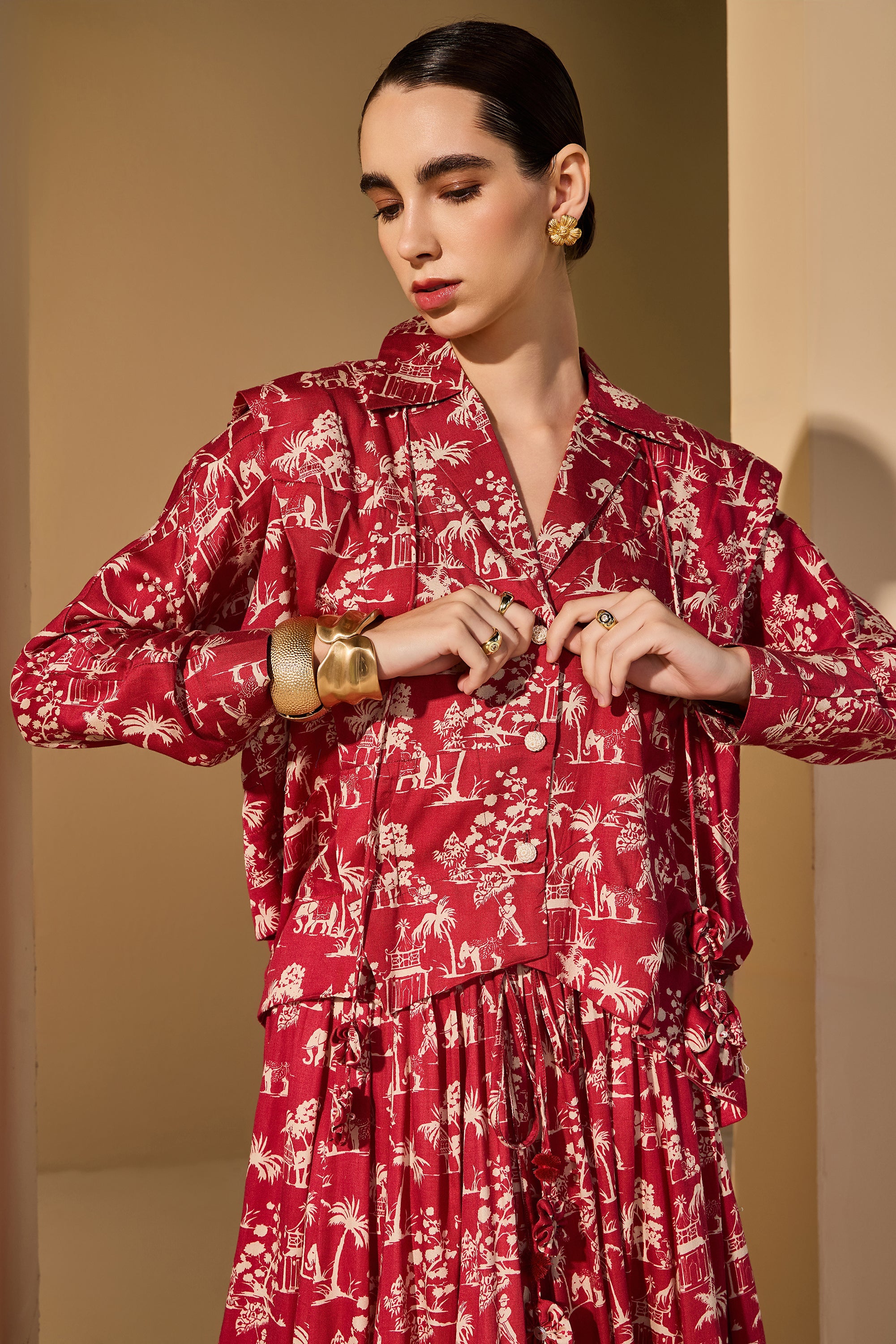 Alishba Cotton Printed Top with Skirt