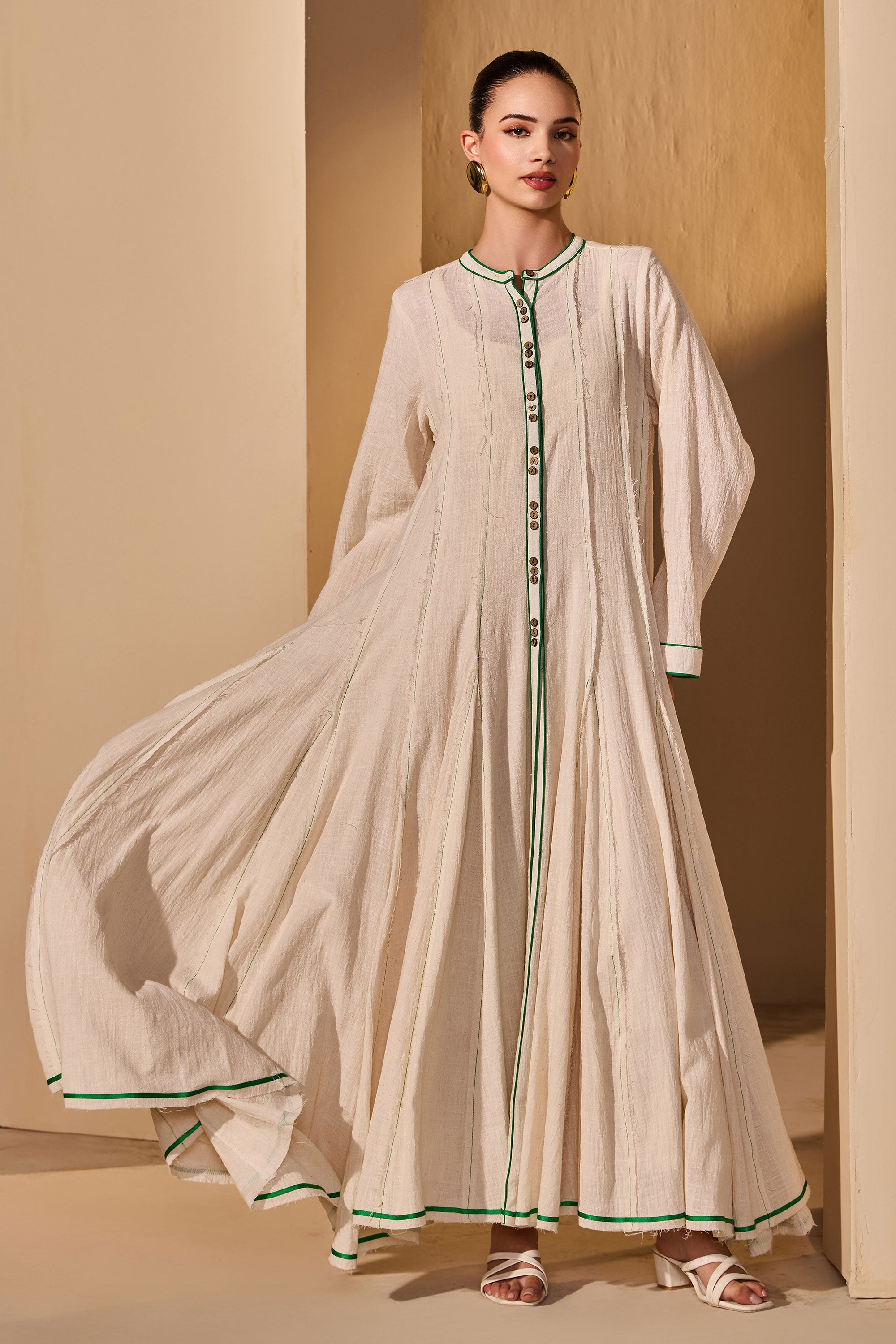 Sadia Cotton Slub Jalabiya with Scarf