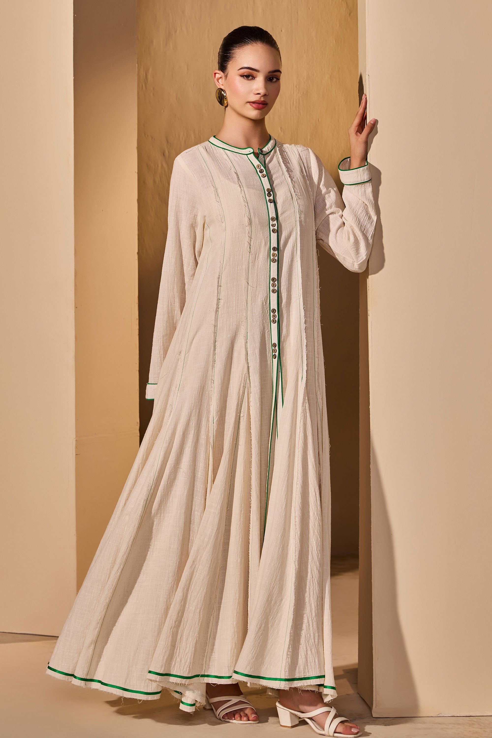 Sadia Cotton Slub Jalabiya with Scarf