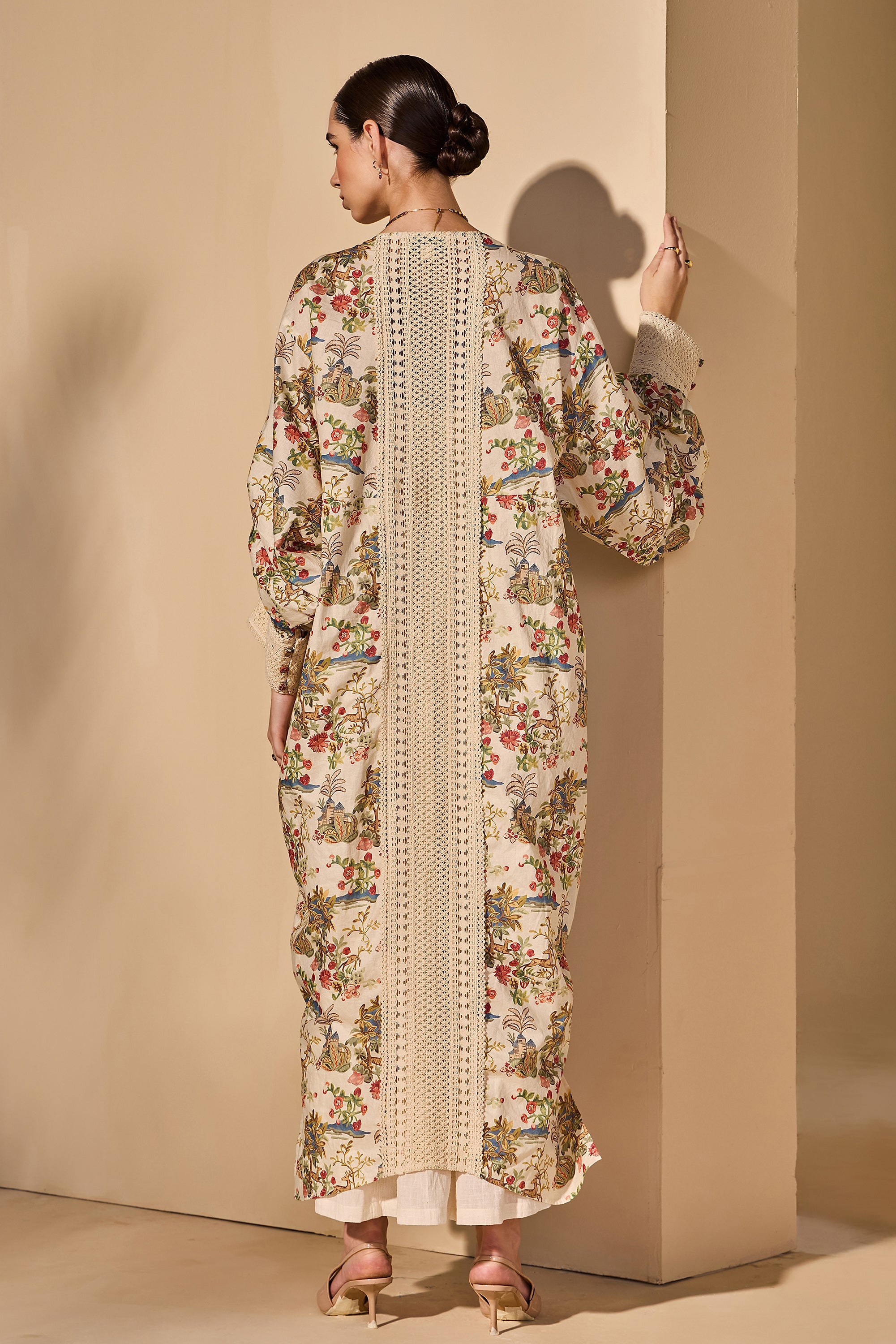 Ravaya Cotton Printed Bisht with Inner Dress