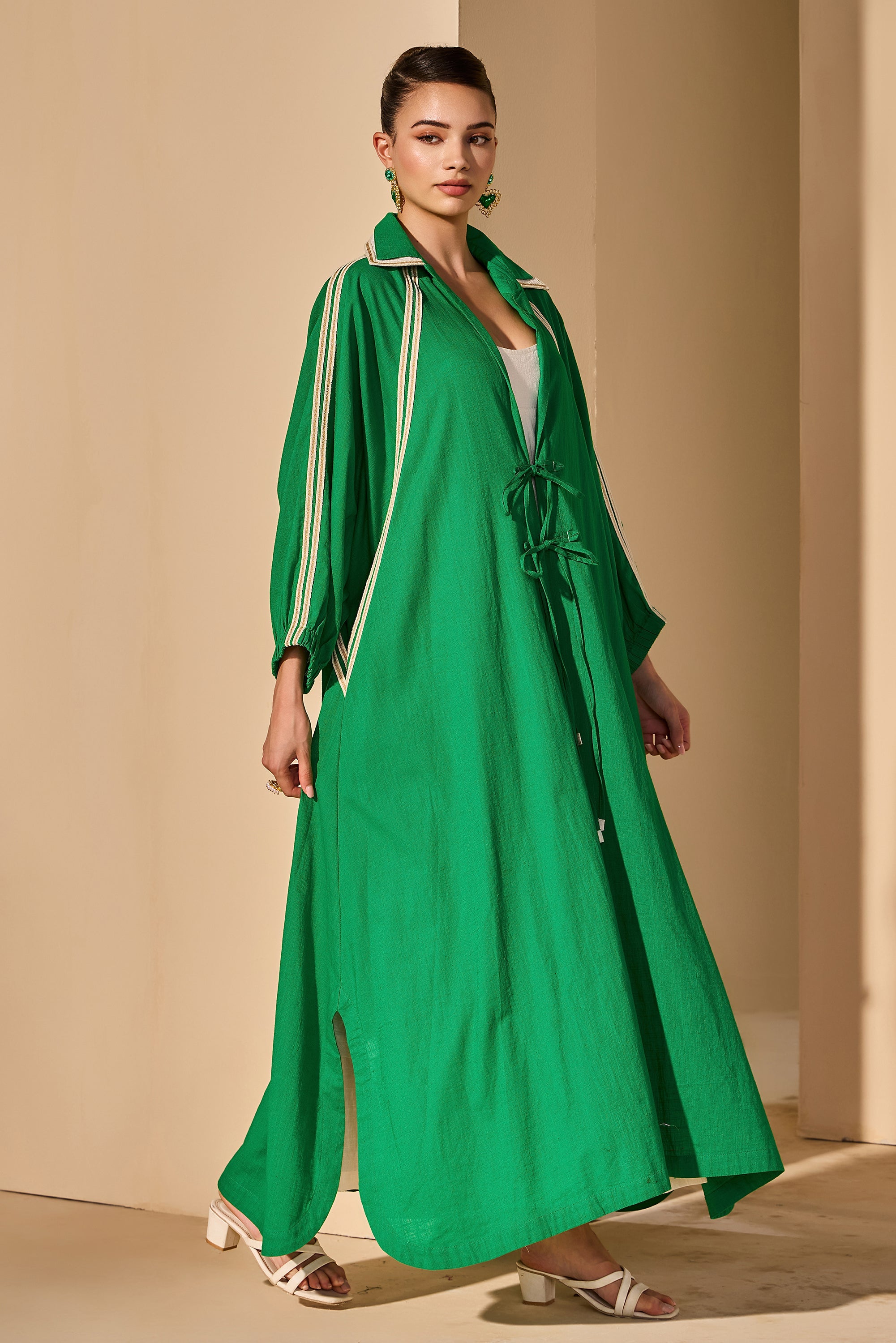 Rehana Cotton Slub Bisht with Inner Dress