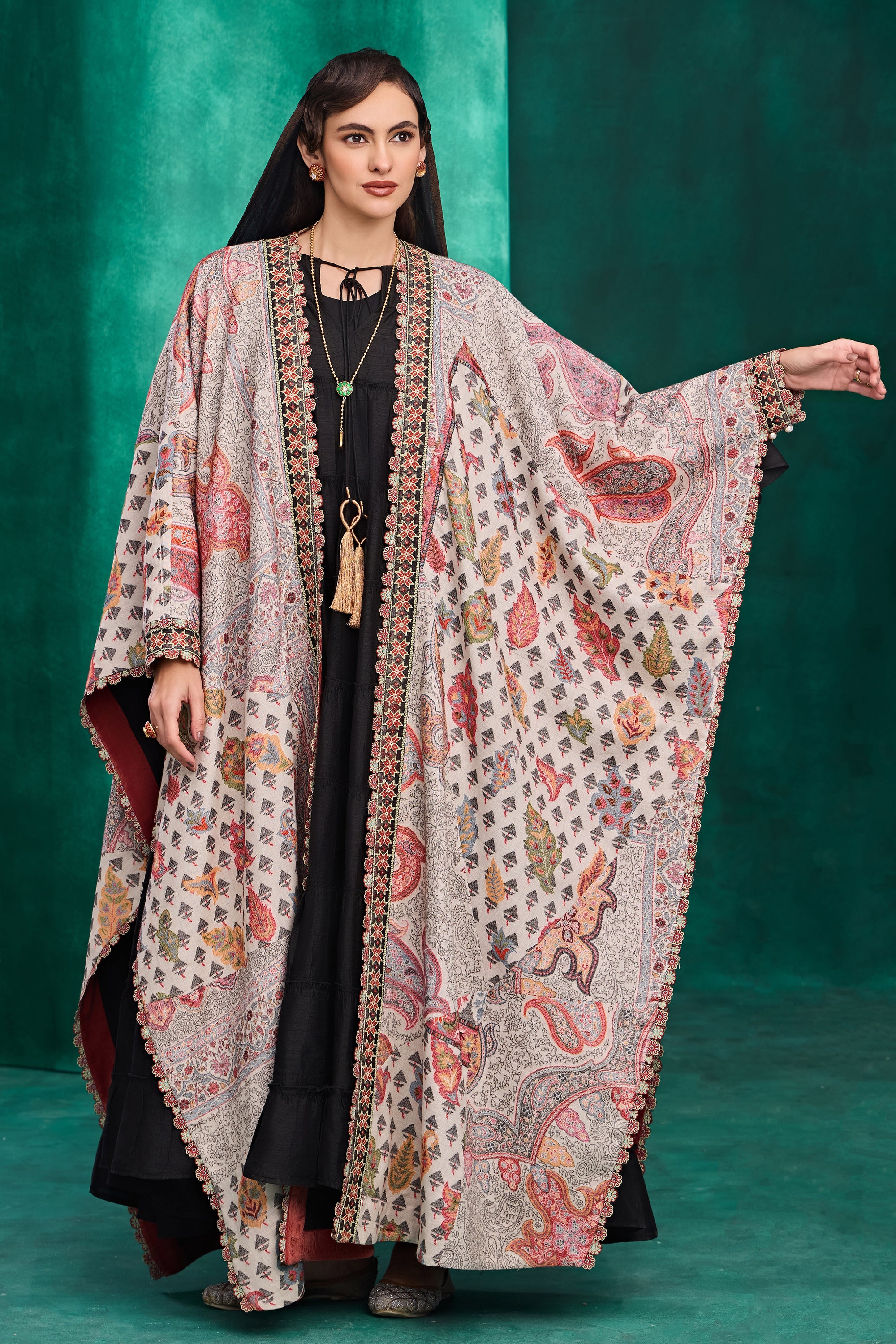 Riham Embroidered Cape