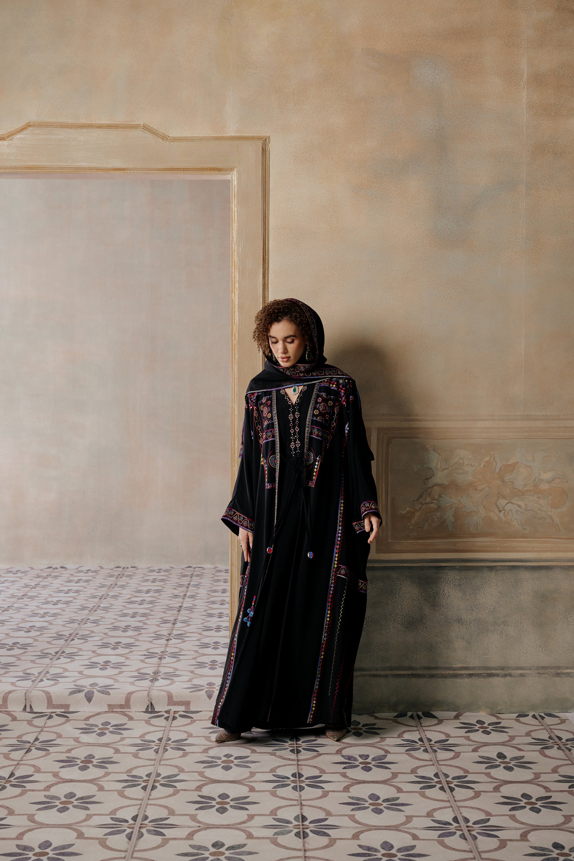 Isaf Embroidered Abaya with Embellishment