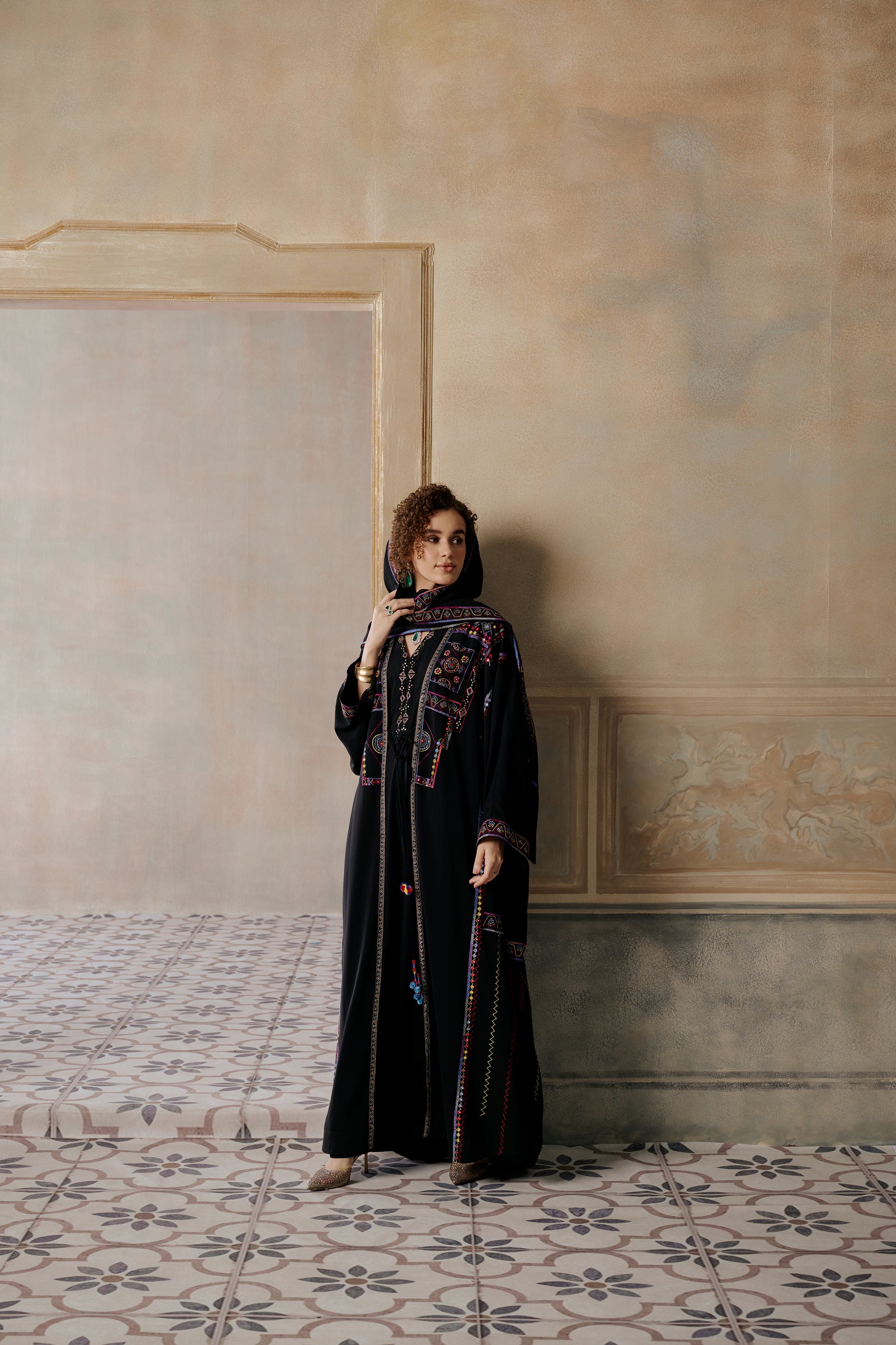 Isaf Embroidered Abaya with Embellishment