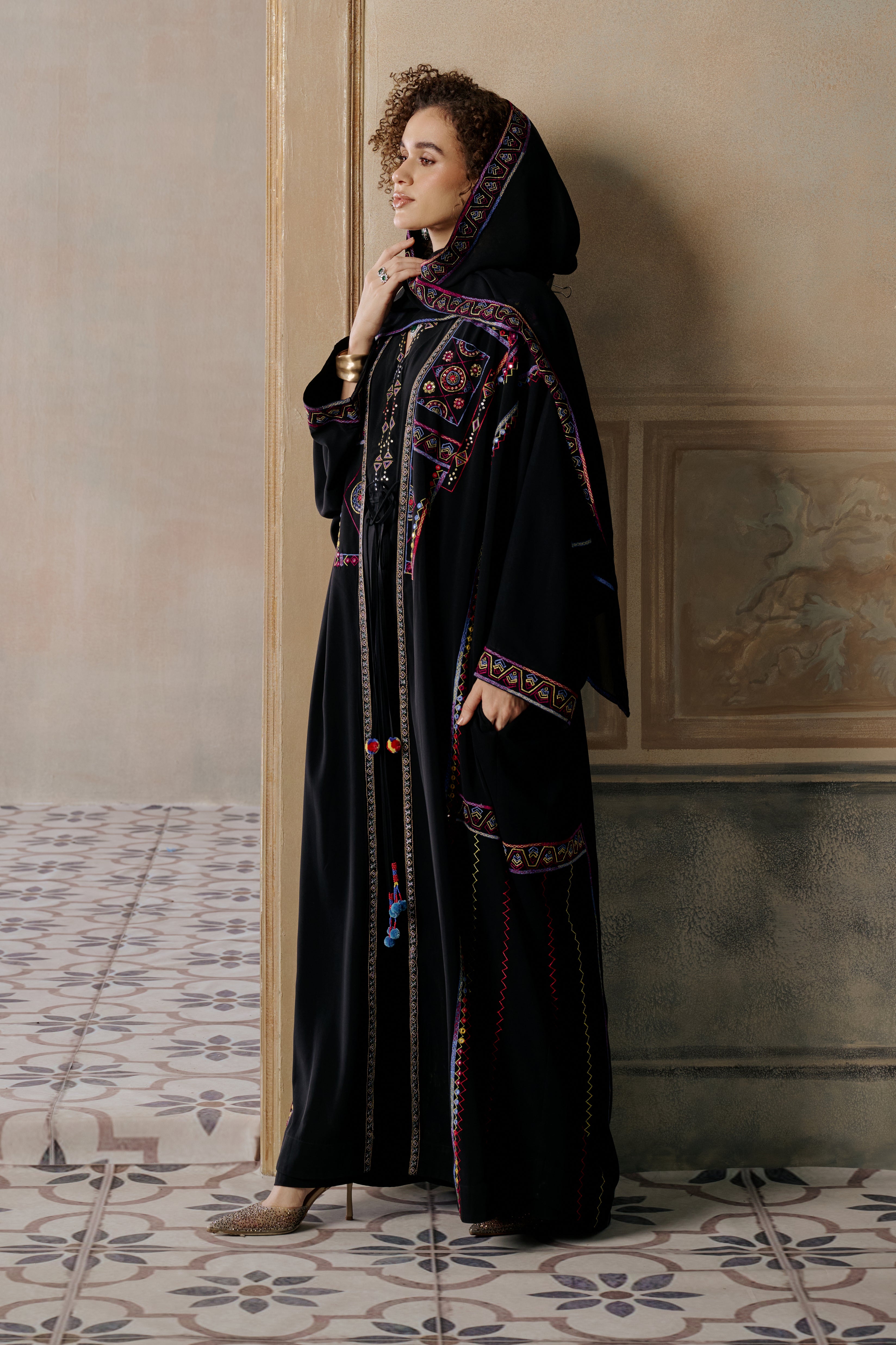 Isaf Embroidered Abaya with Embellishment