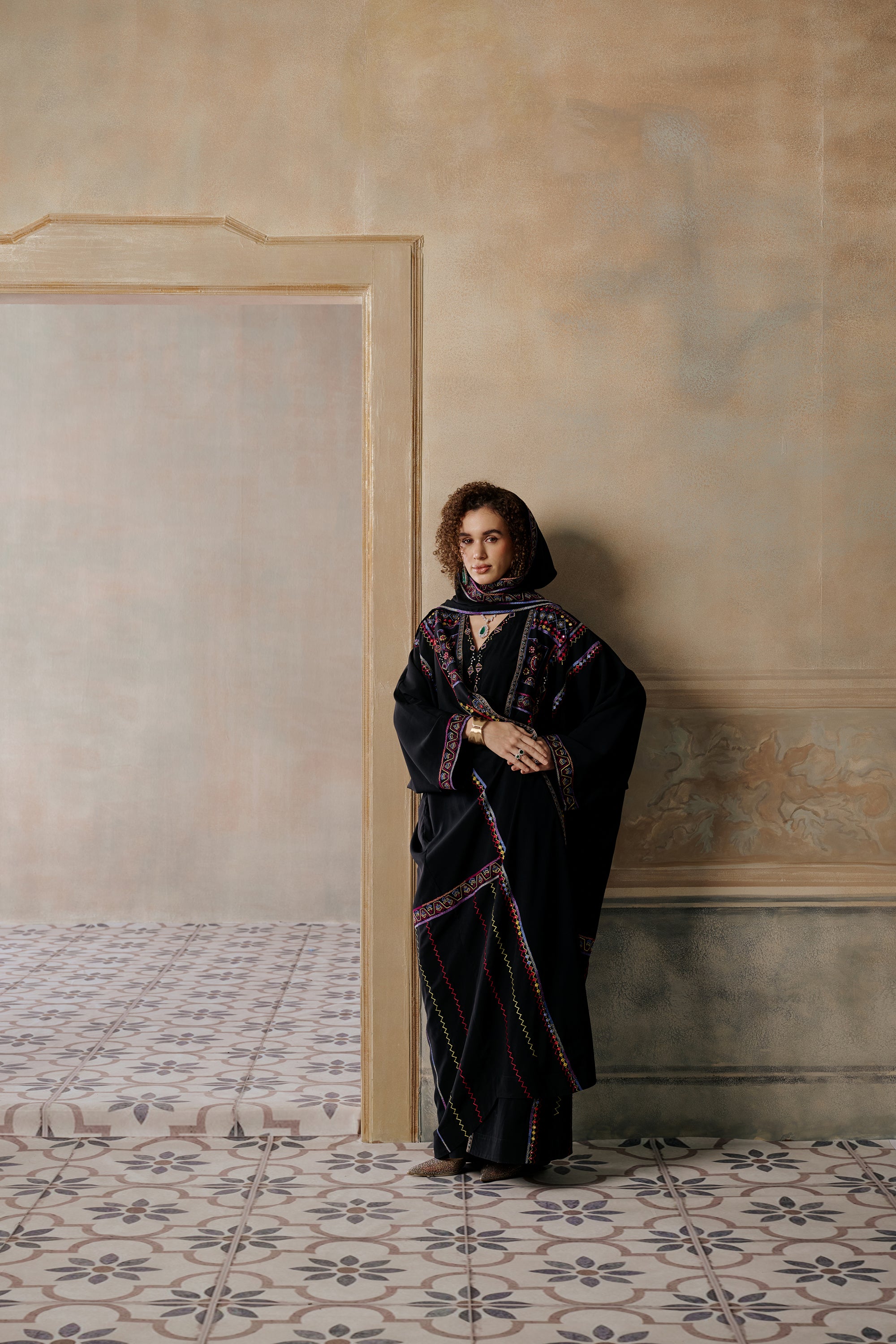 Isaf Embroidered Abaya with Embellishment
