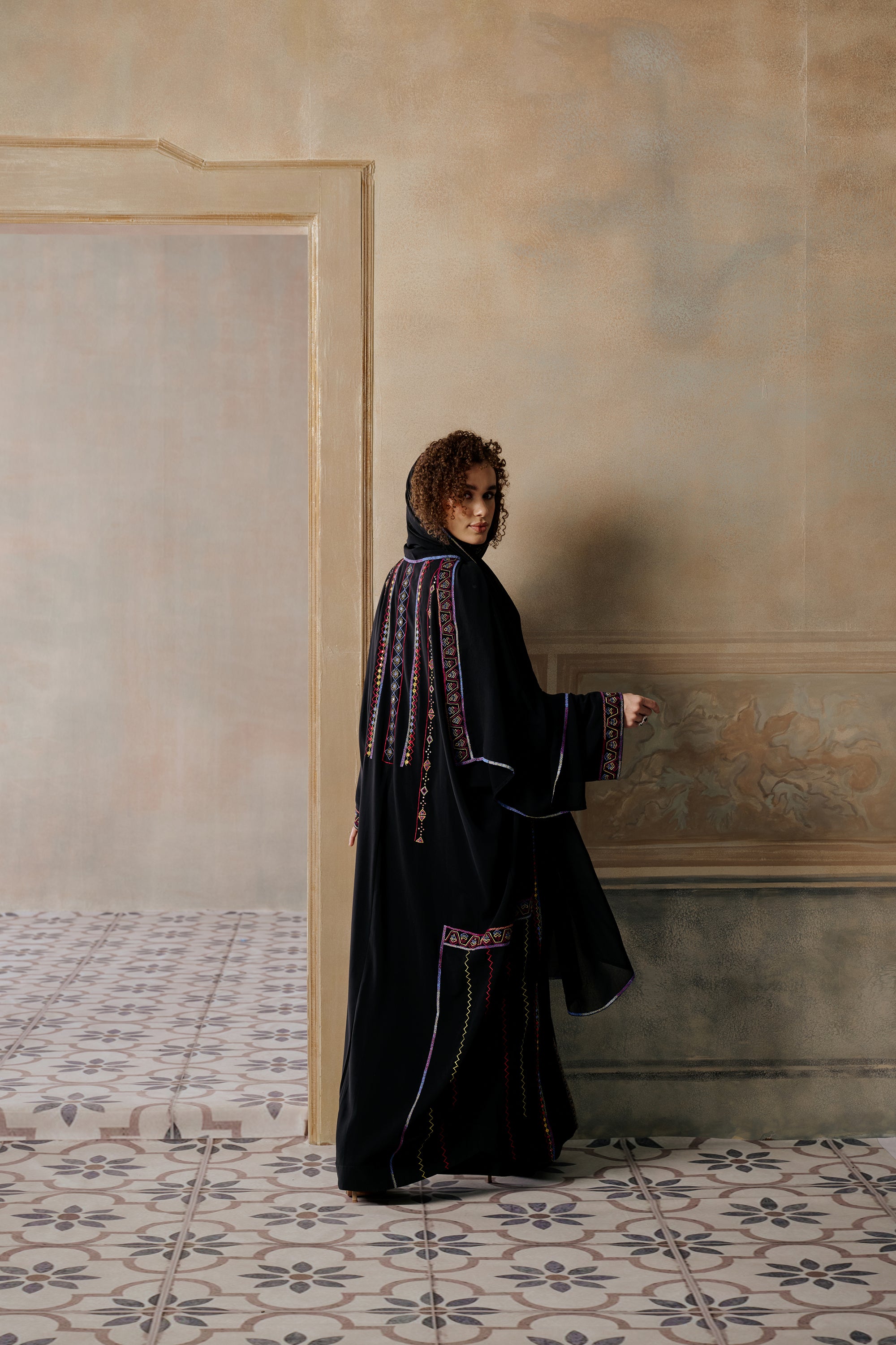 Isaf Embroidered Abaya with Embellishment