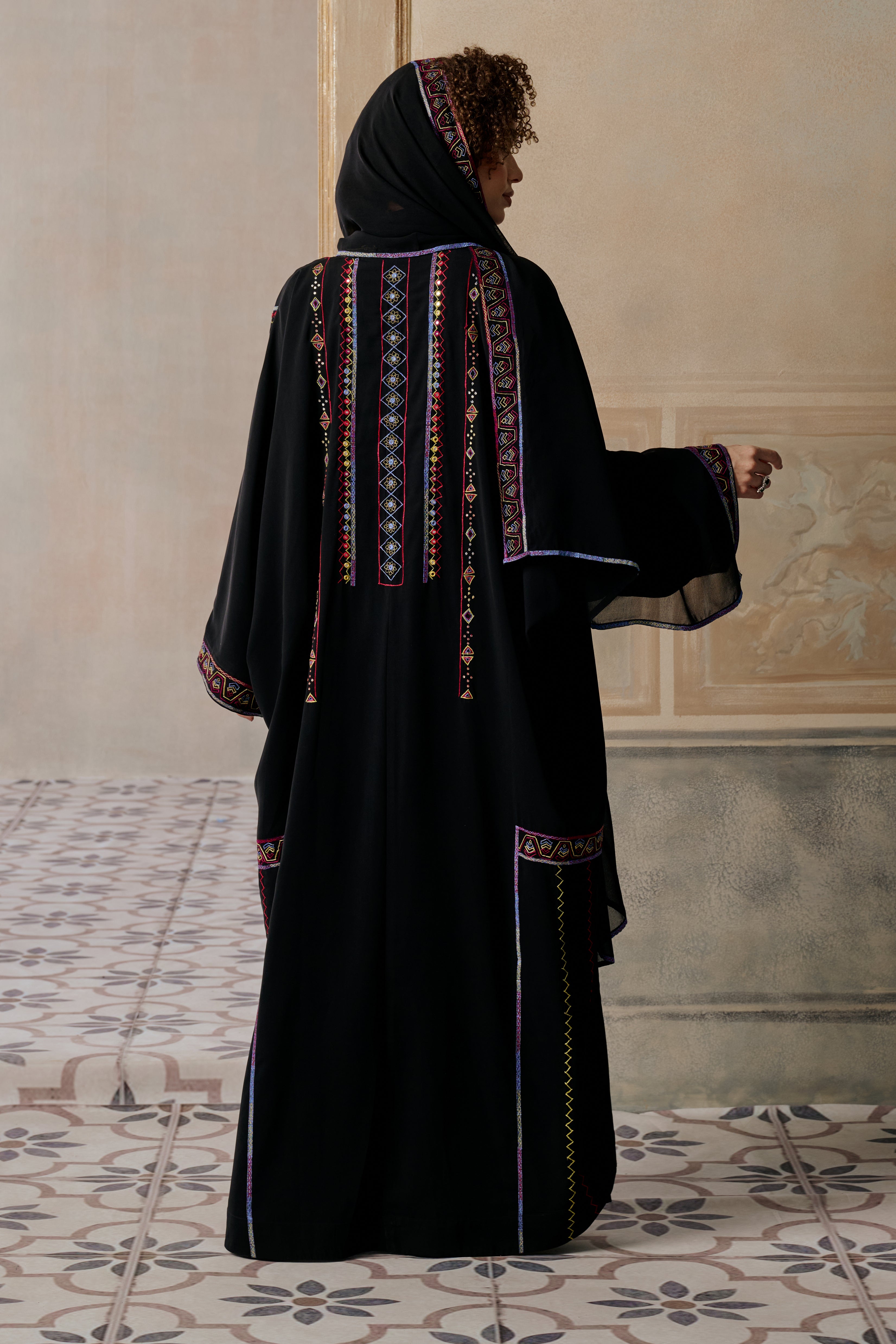 Isaf Embroidered Abaya with Embellishment
