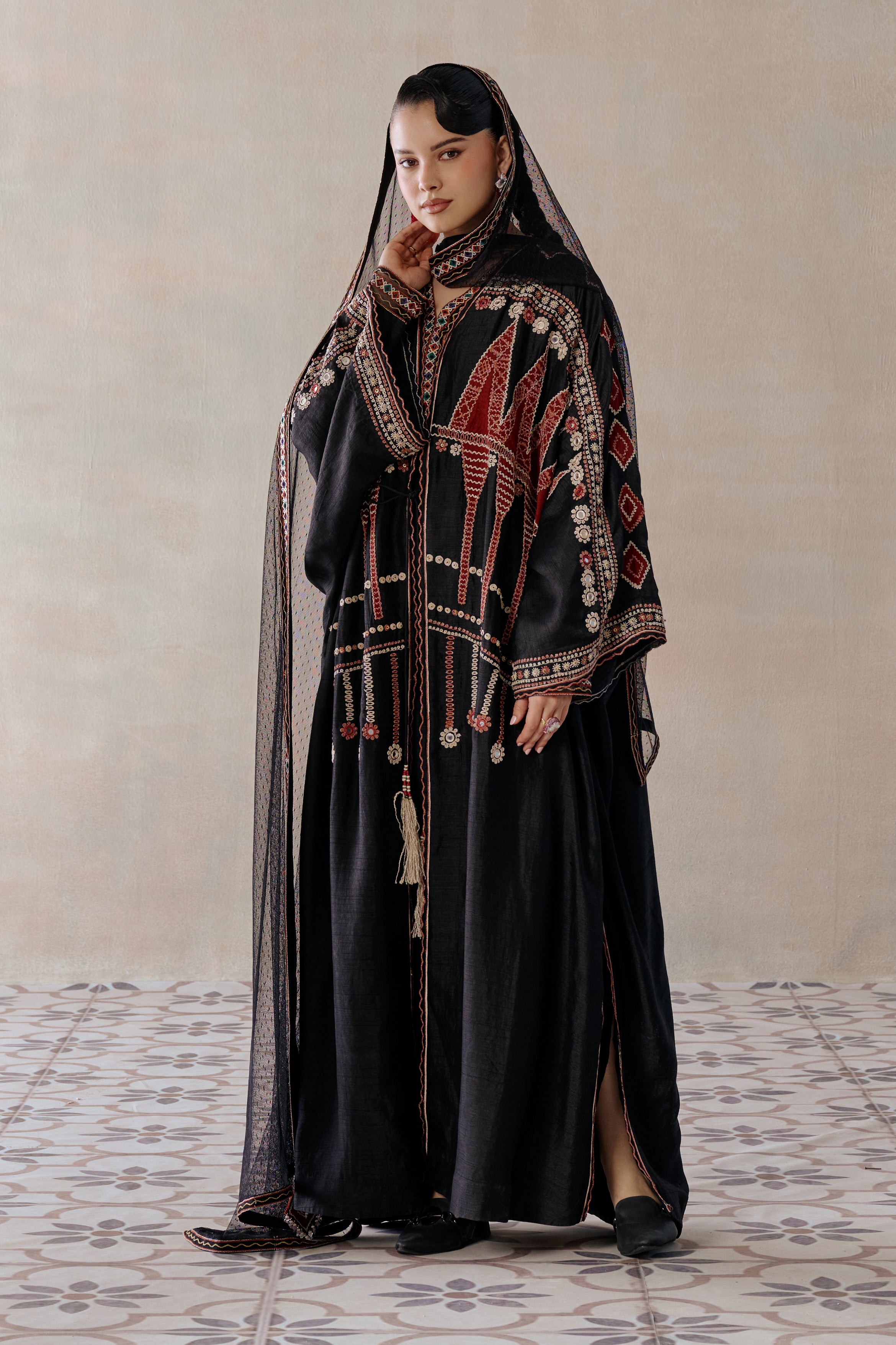 Manahil Applique Work Embroidered Abaya