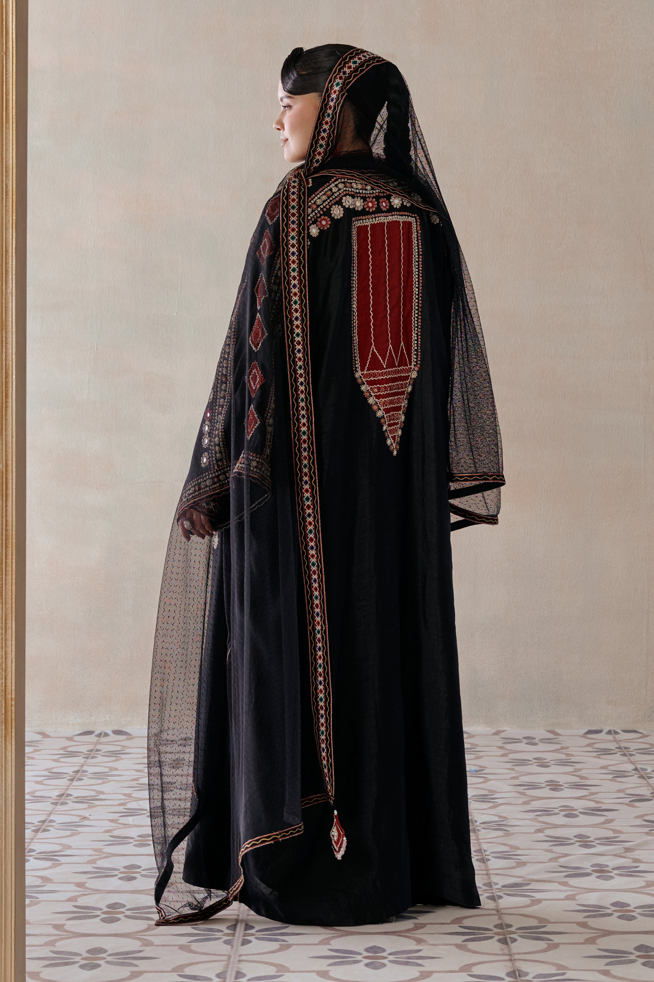 Manahil Applique Work Embroidered Abaya