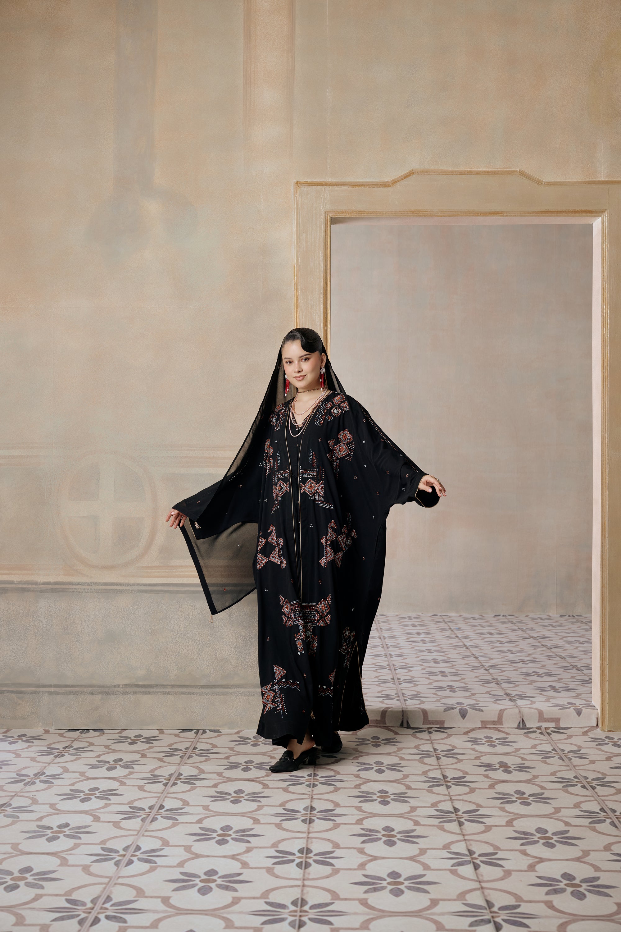 Lamis Embroidered Abaya with Embellishment