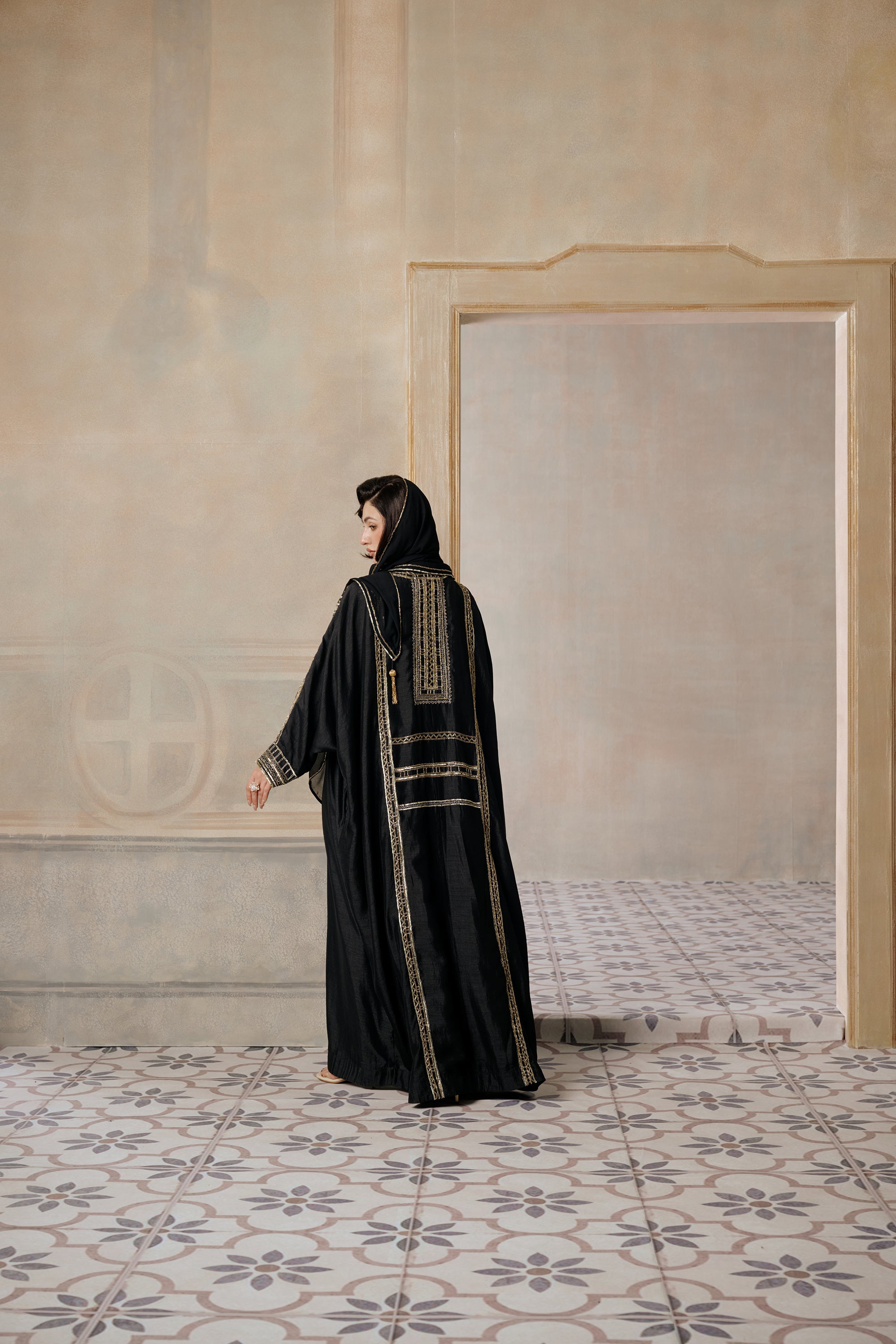 Khawater Embroidered Abaya with Embellishment