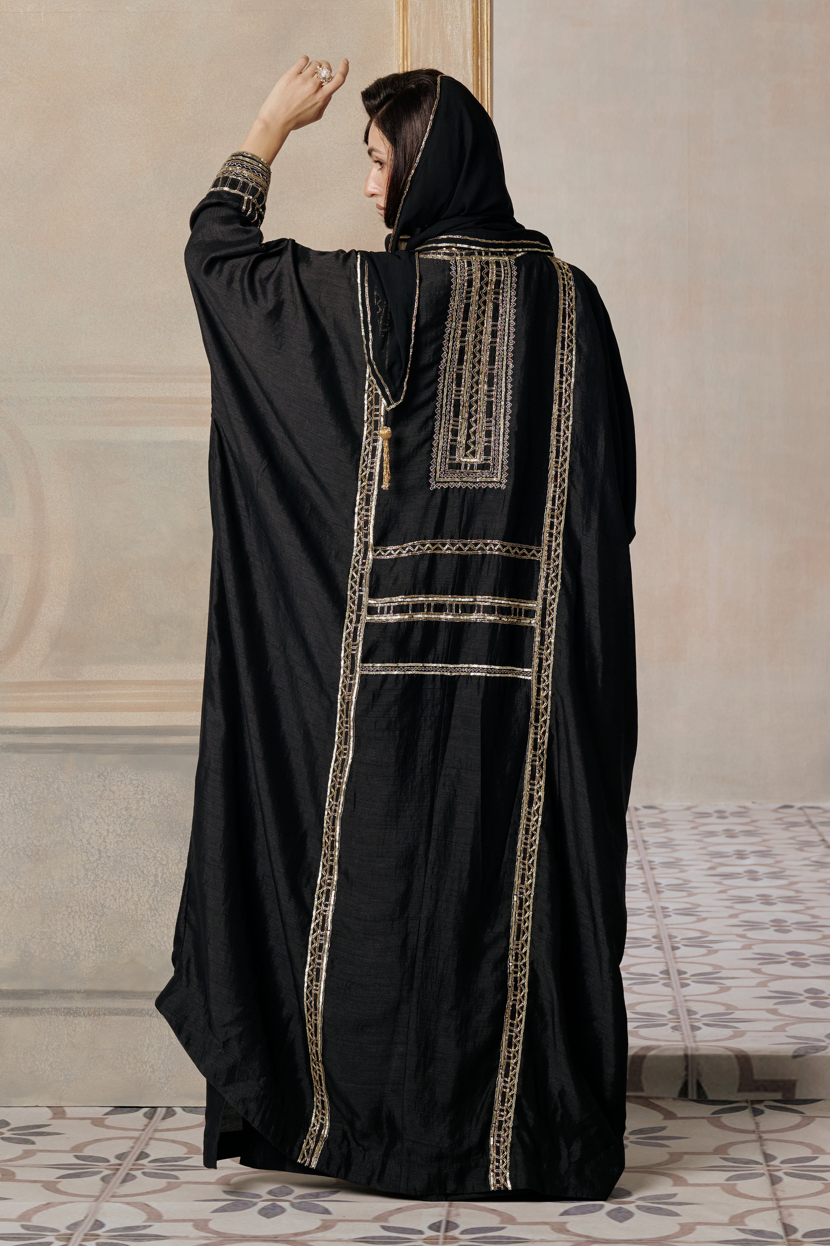 Khawater Embroidered Abaya with Embellishment