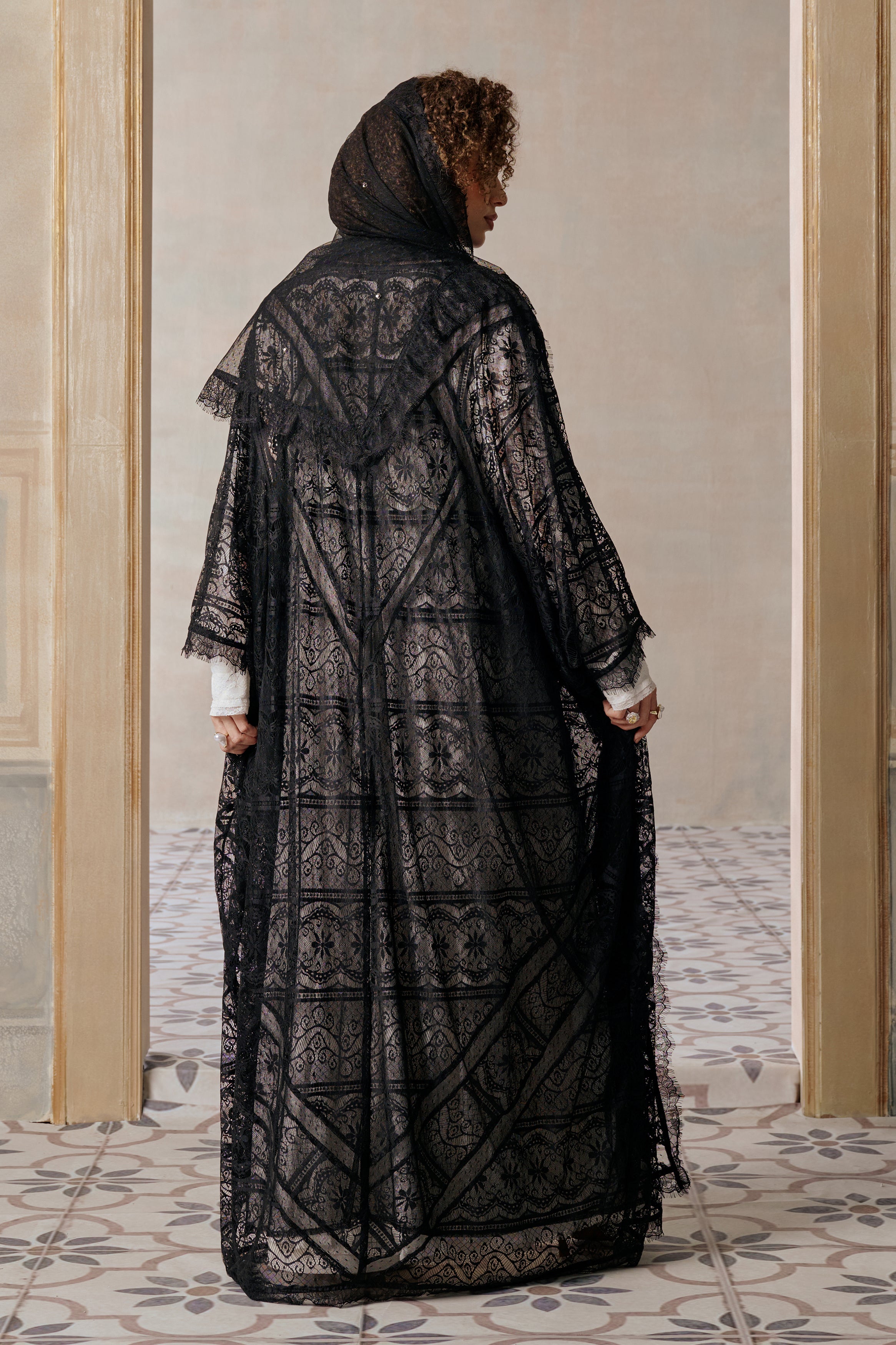 Asmaa Abaya with Lace Detailing