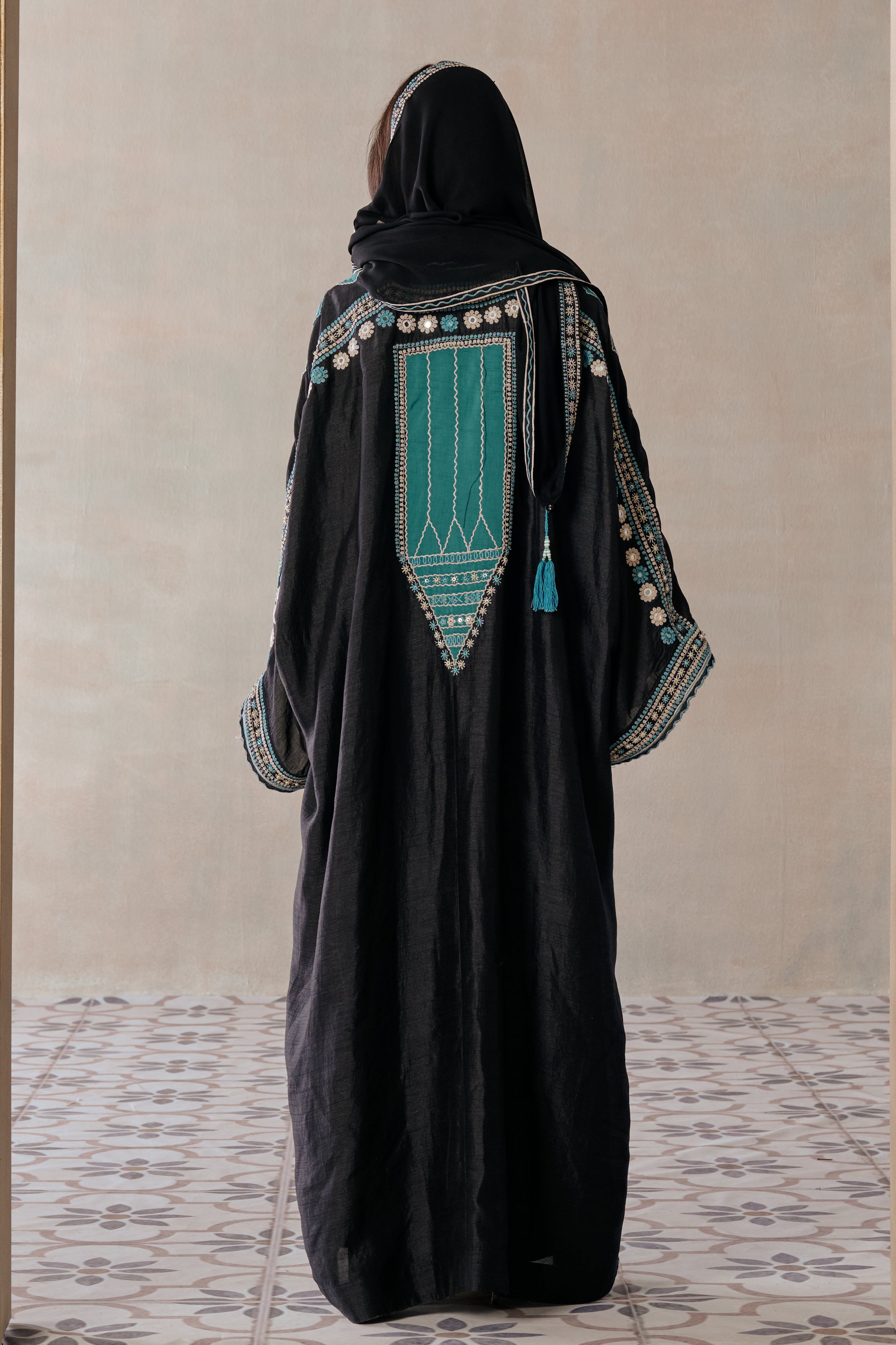 Mahitab Applique Work Embroidered Abaya