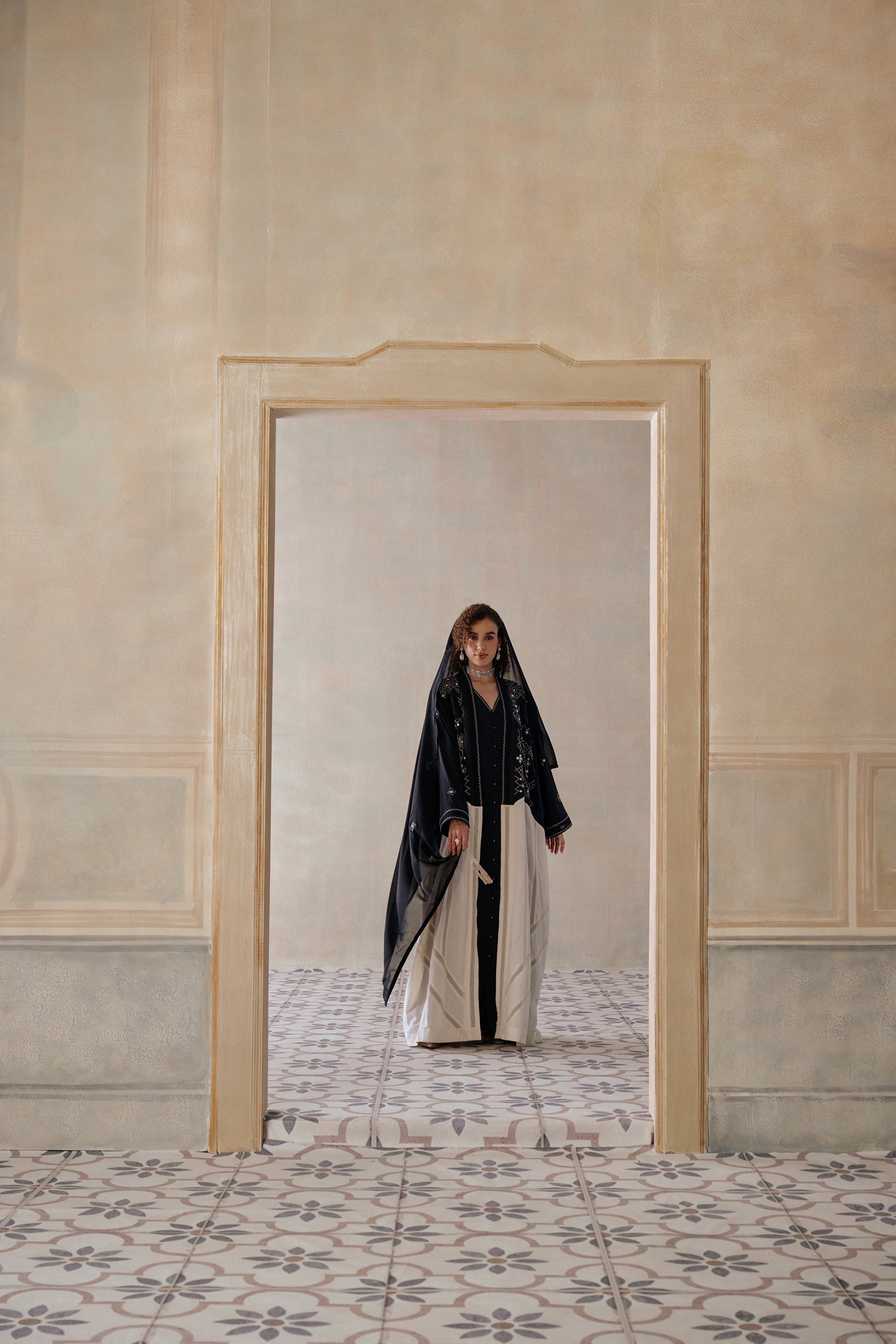 Nasima Embroidered Abaya with Embellishment