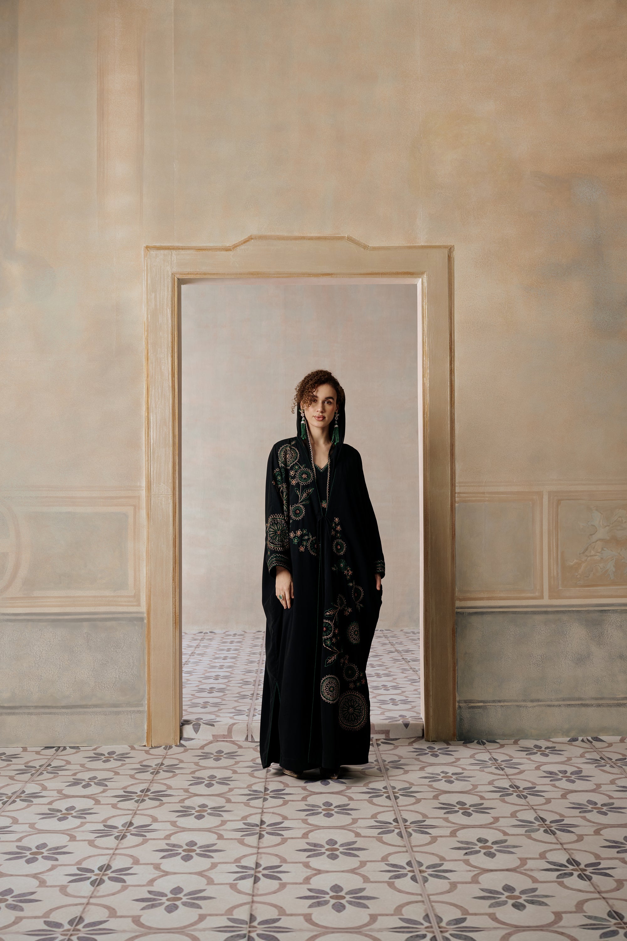 Ikram Embroidered Abaya with Embellishment