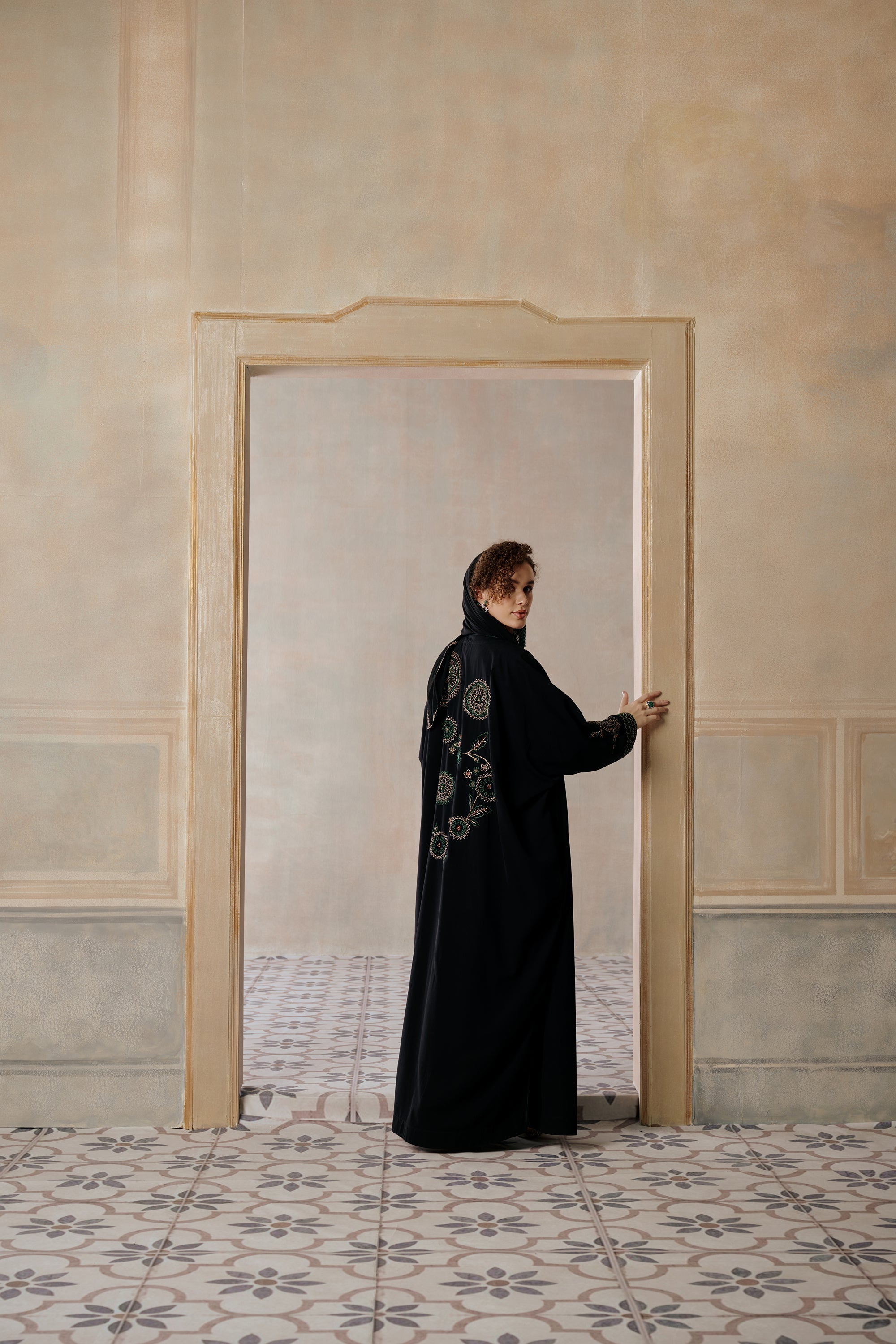 Ikram Embroidered Abaya with Embellishment