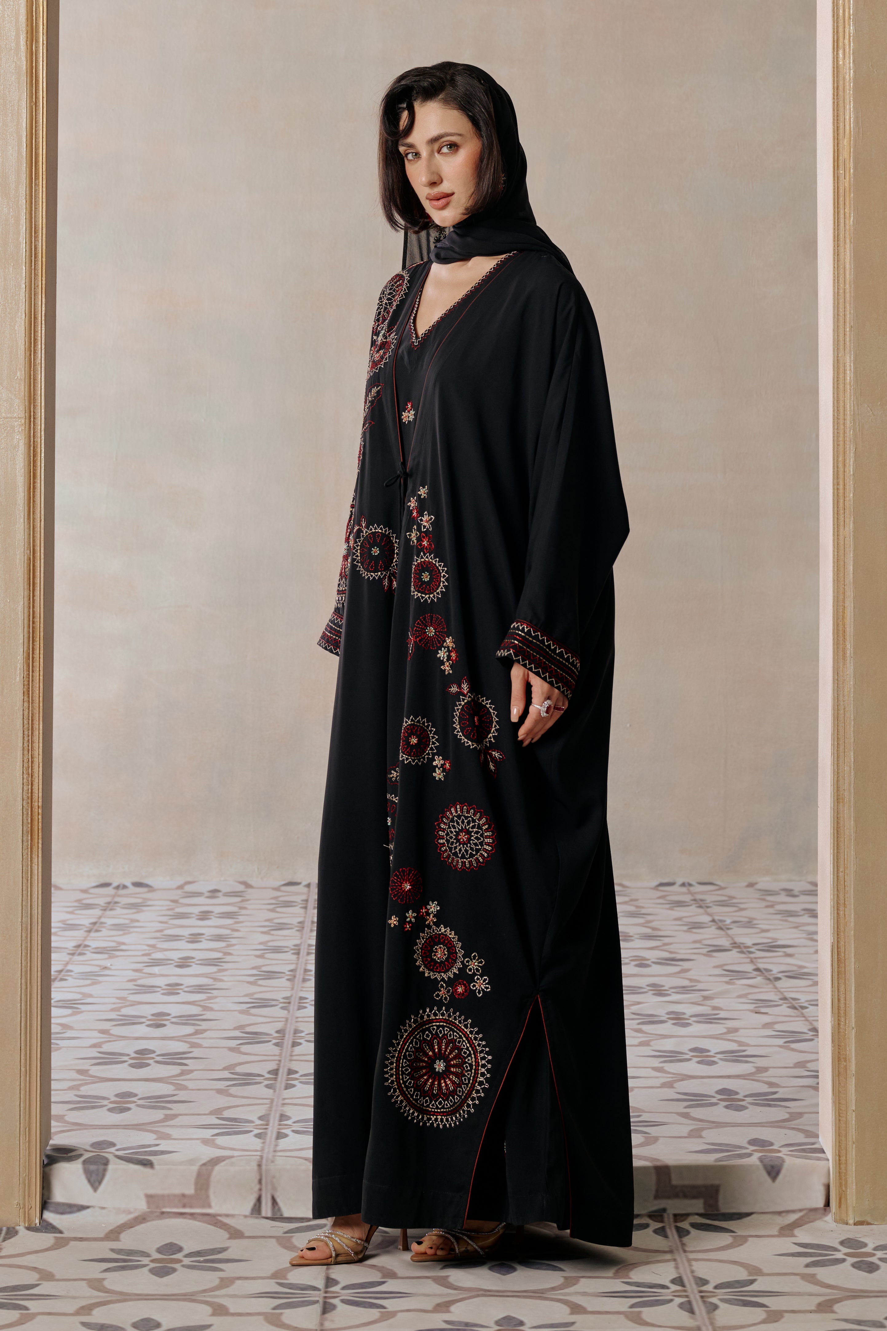 Intisar Embroidered Abaya with Embellishment