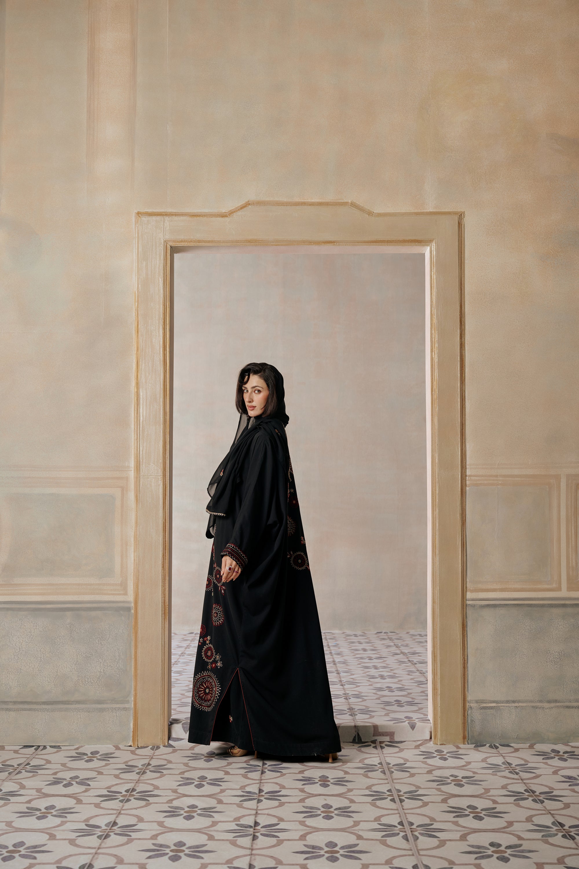 Intisar Embroidered Abaya with Embellishment