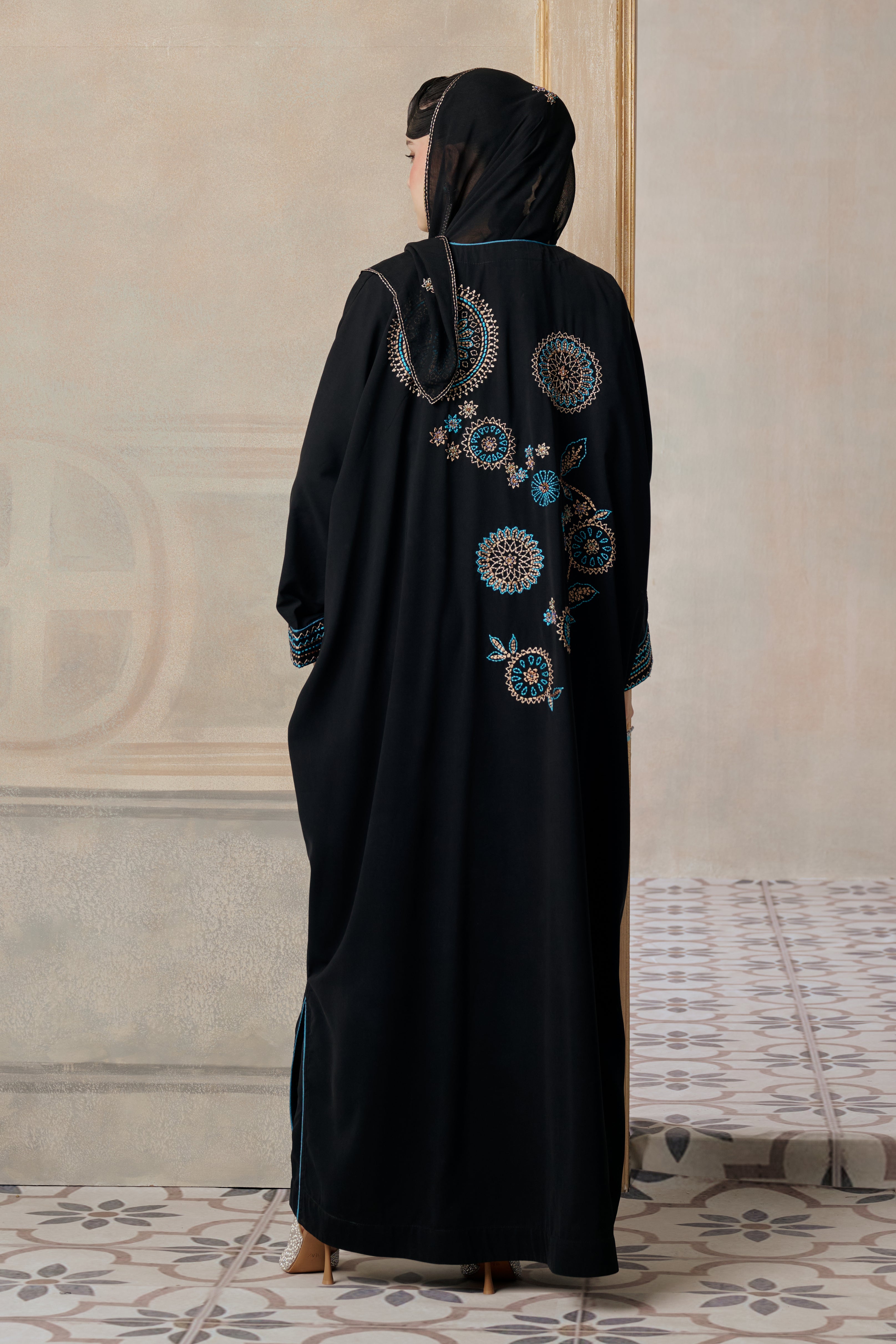 Ijlal Embroidered Abaya with Embellishment
