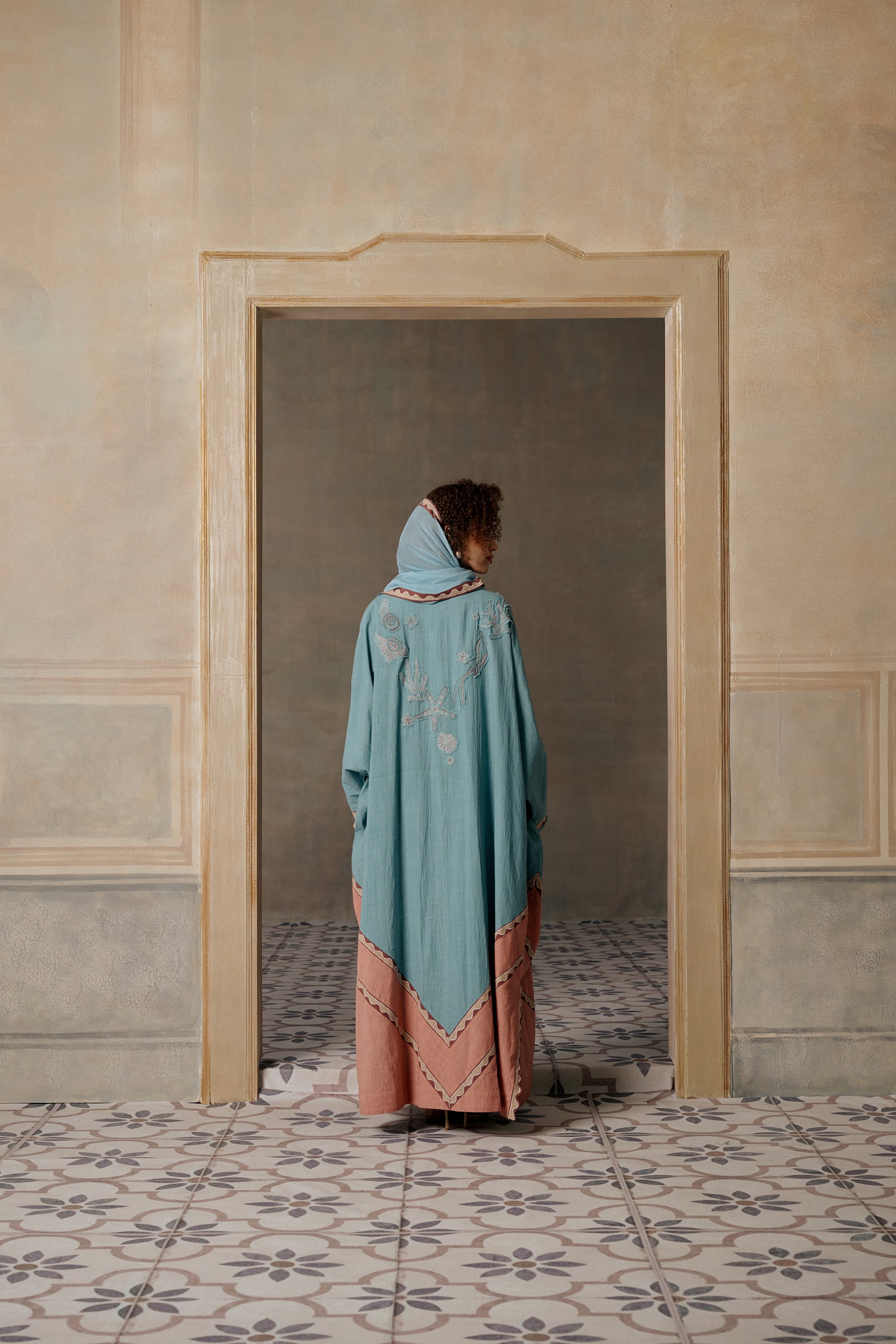Maysan Embroidered Abaya with Patch Work