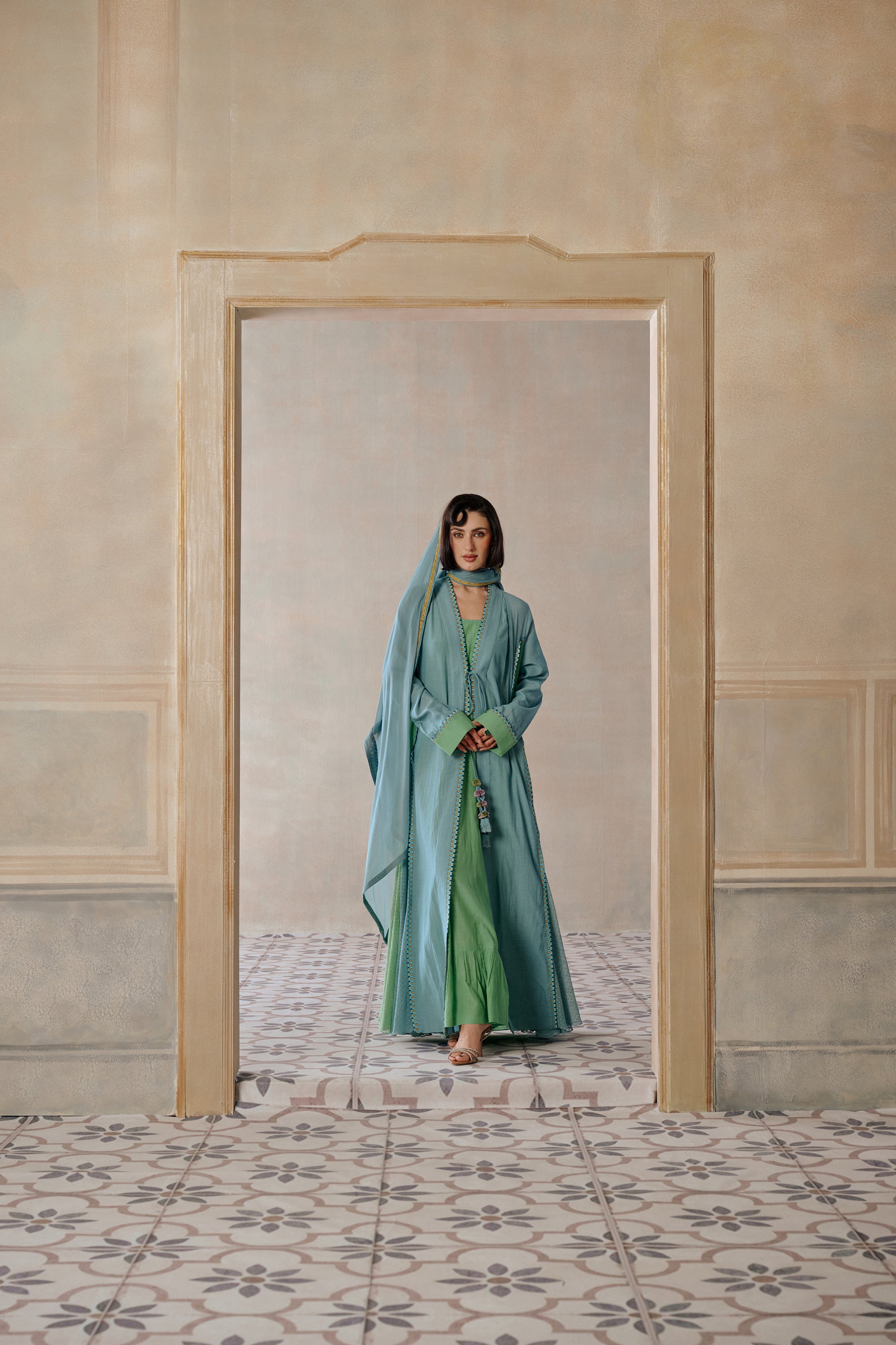 Anood Abaya with Lace Detailing
