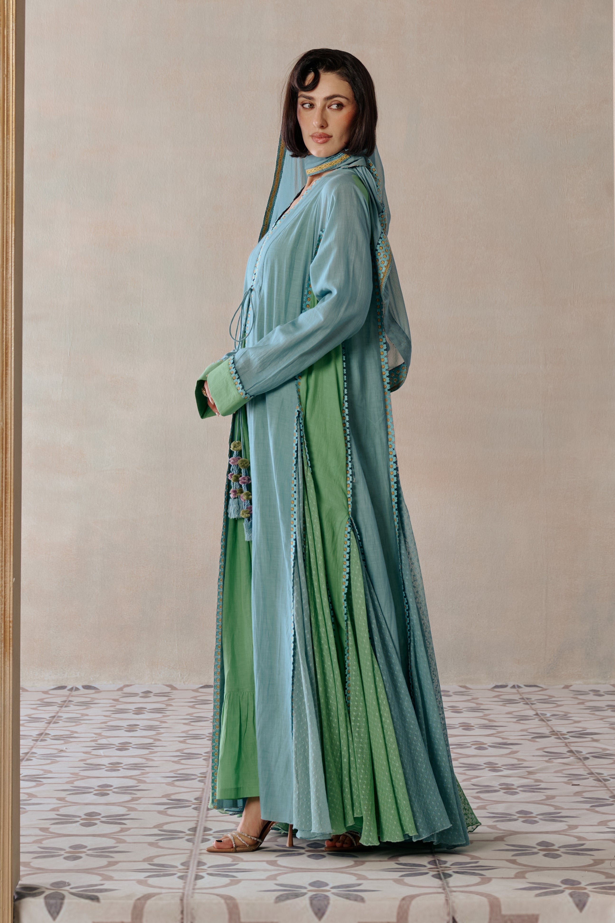 Anood Abaya with Lace Detailing