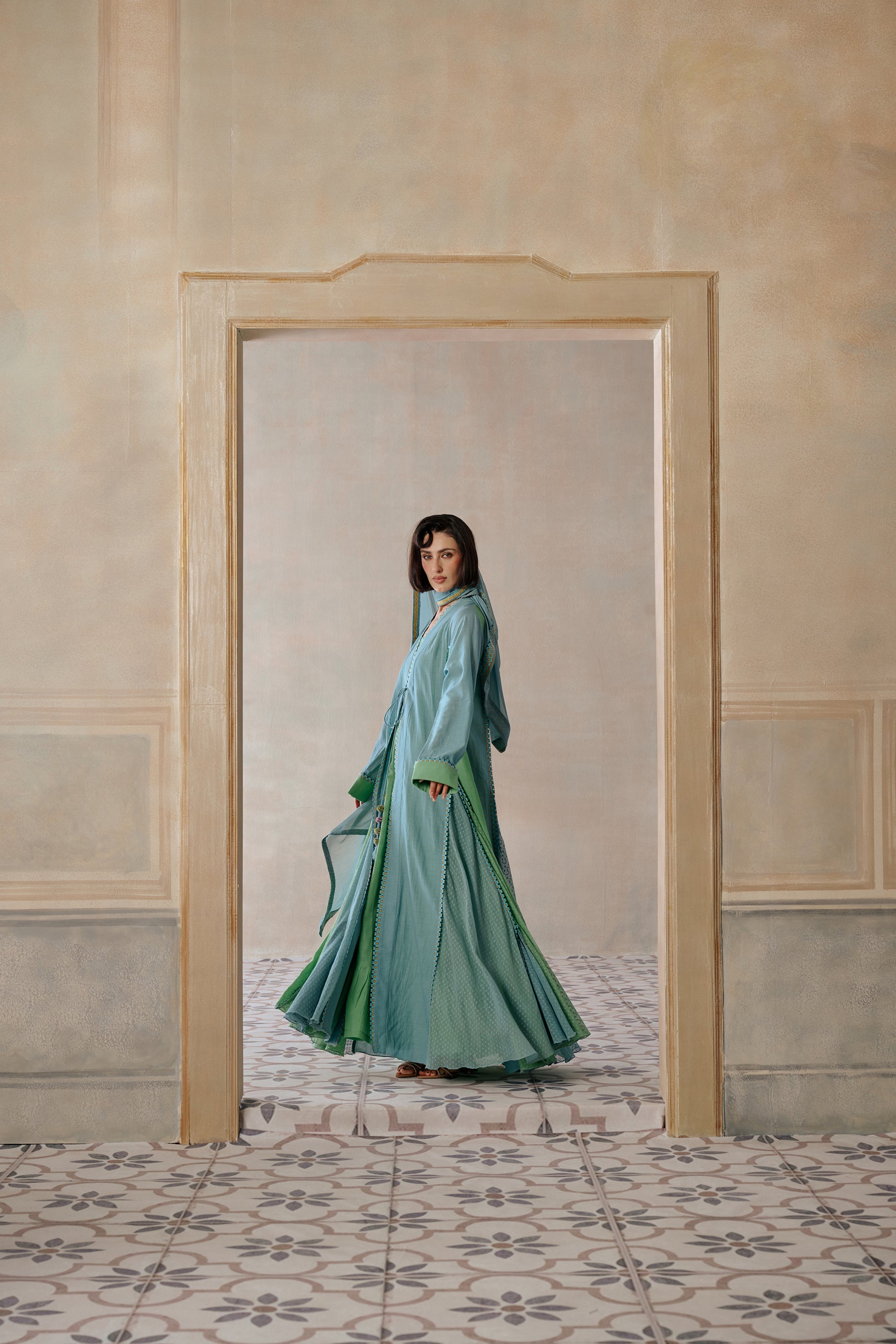 Anood Abaya with Lace Detailing