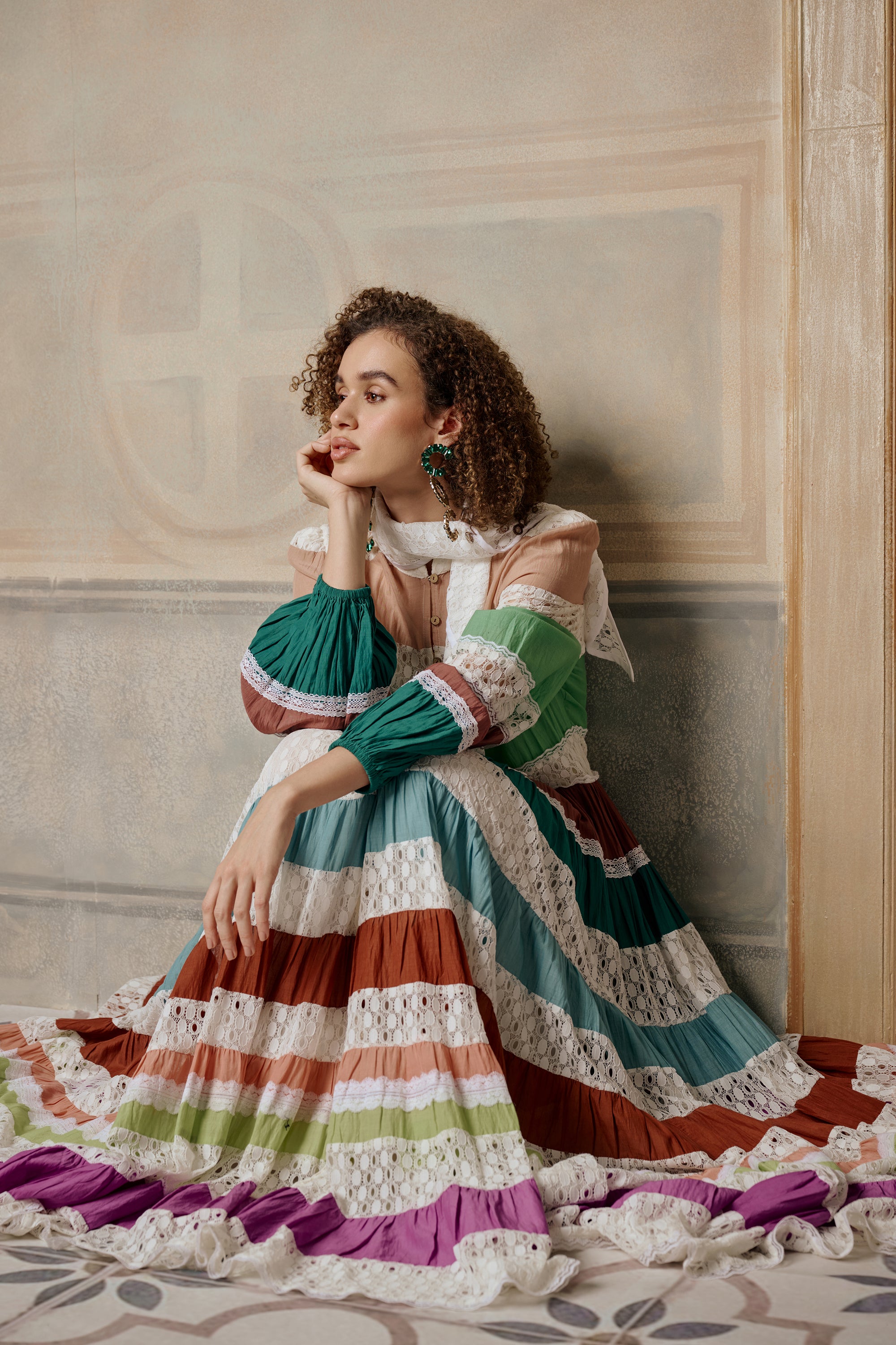 Nashmia Stylish Tiered Jalabiya