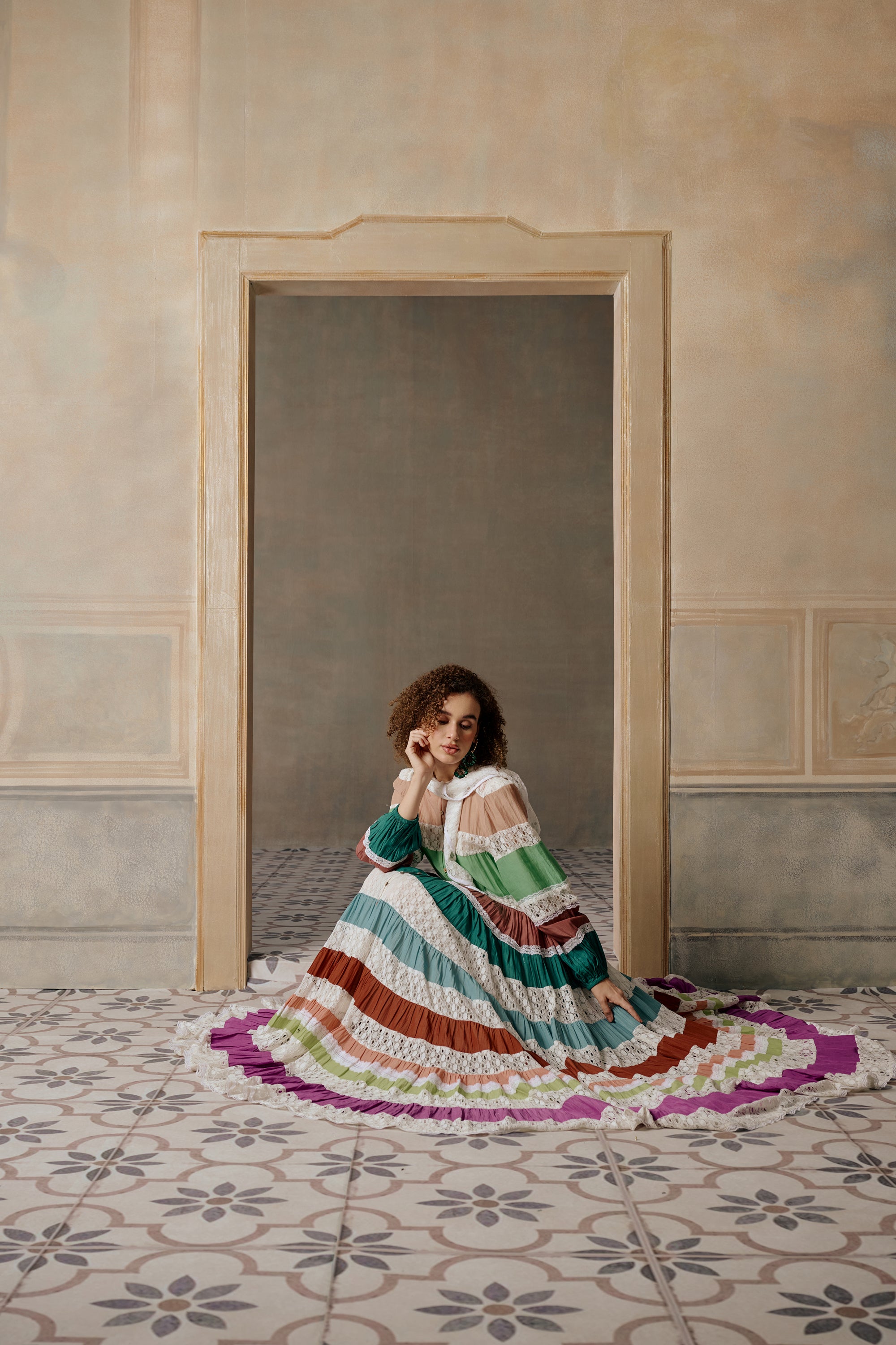 Nashmia Stylish Tiered Jalabiya