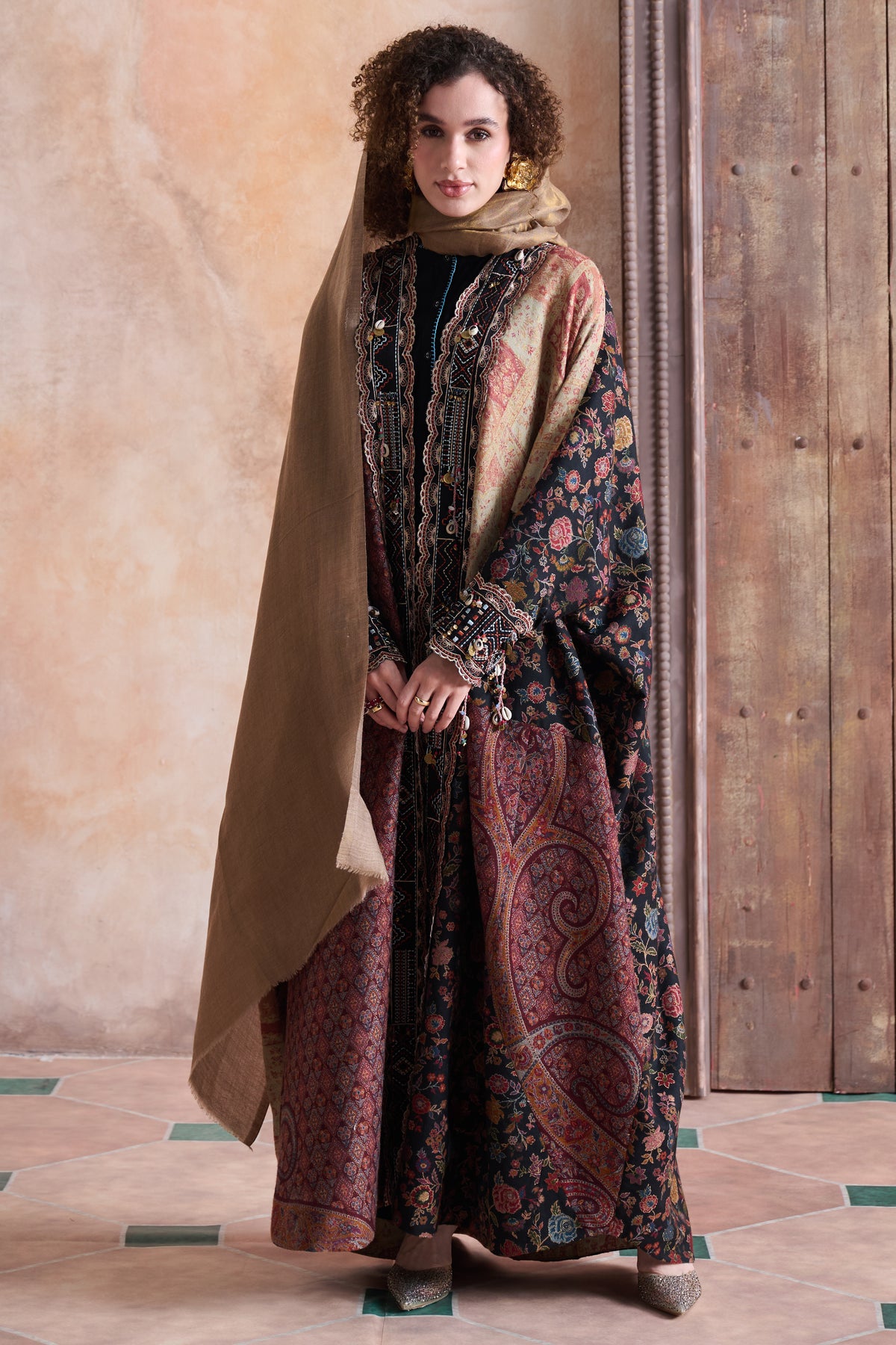 Ajwa Embroidered Abaya with Embellishment