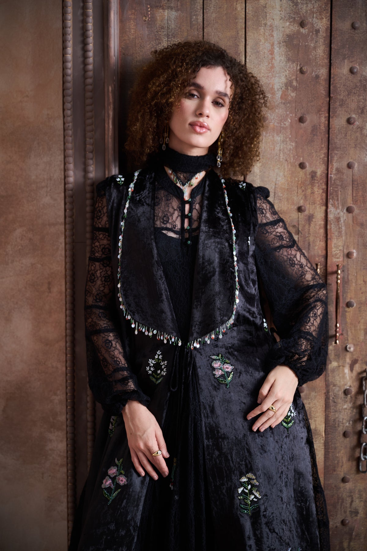 Bariah Embellished Cape with Jalabiya