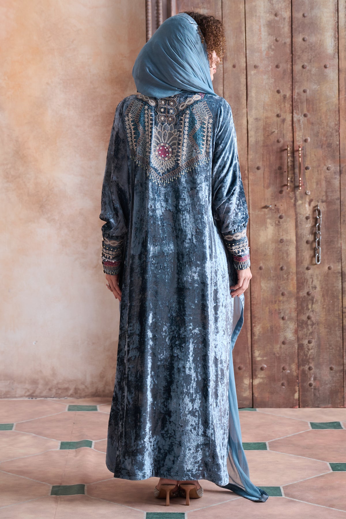 Najia Embroidered Jalabiya with Embellishment
