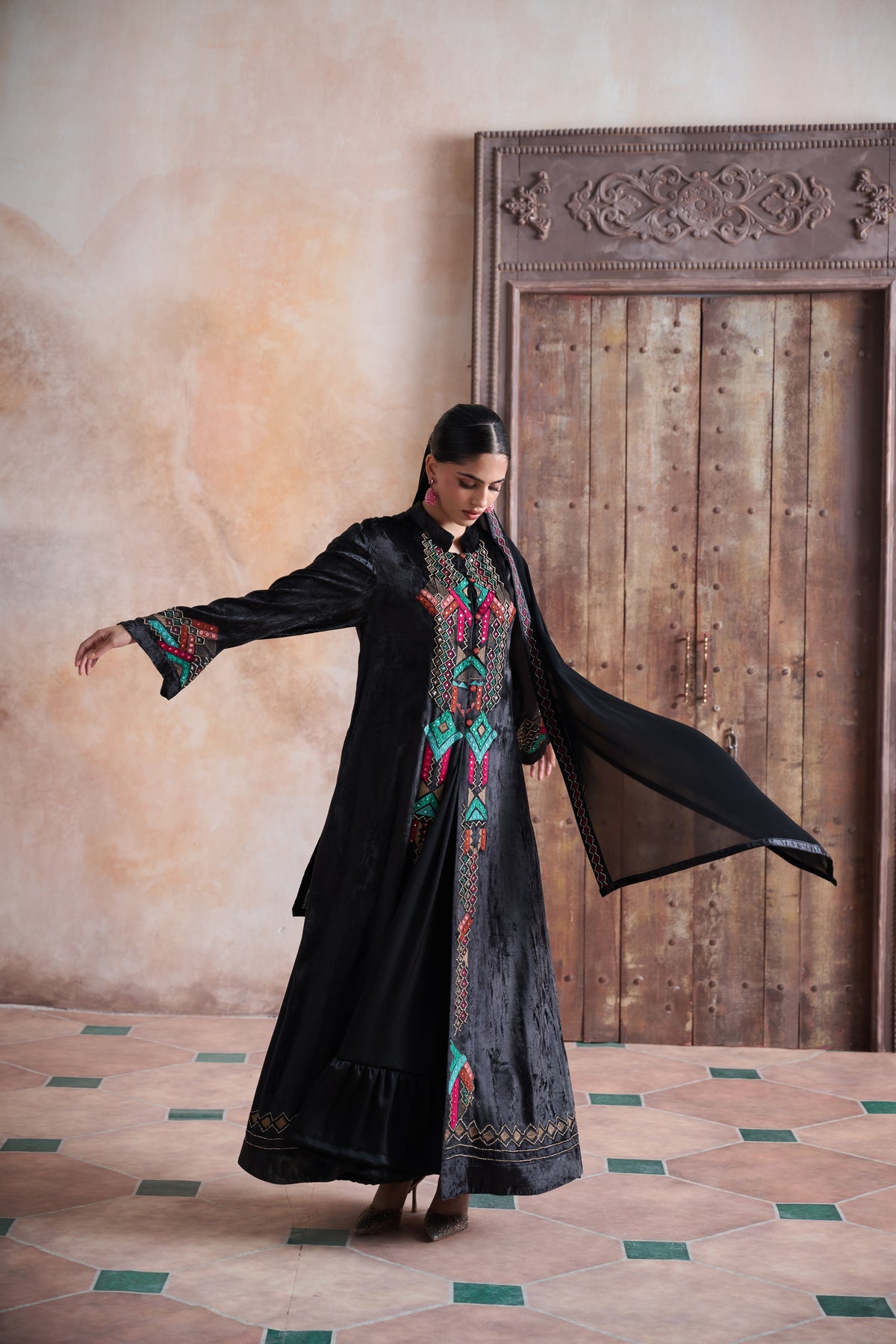Naraiya Embroidered Bisht with Embellishment