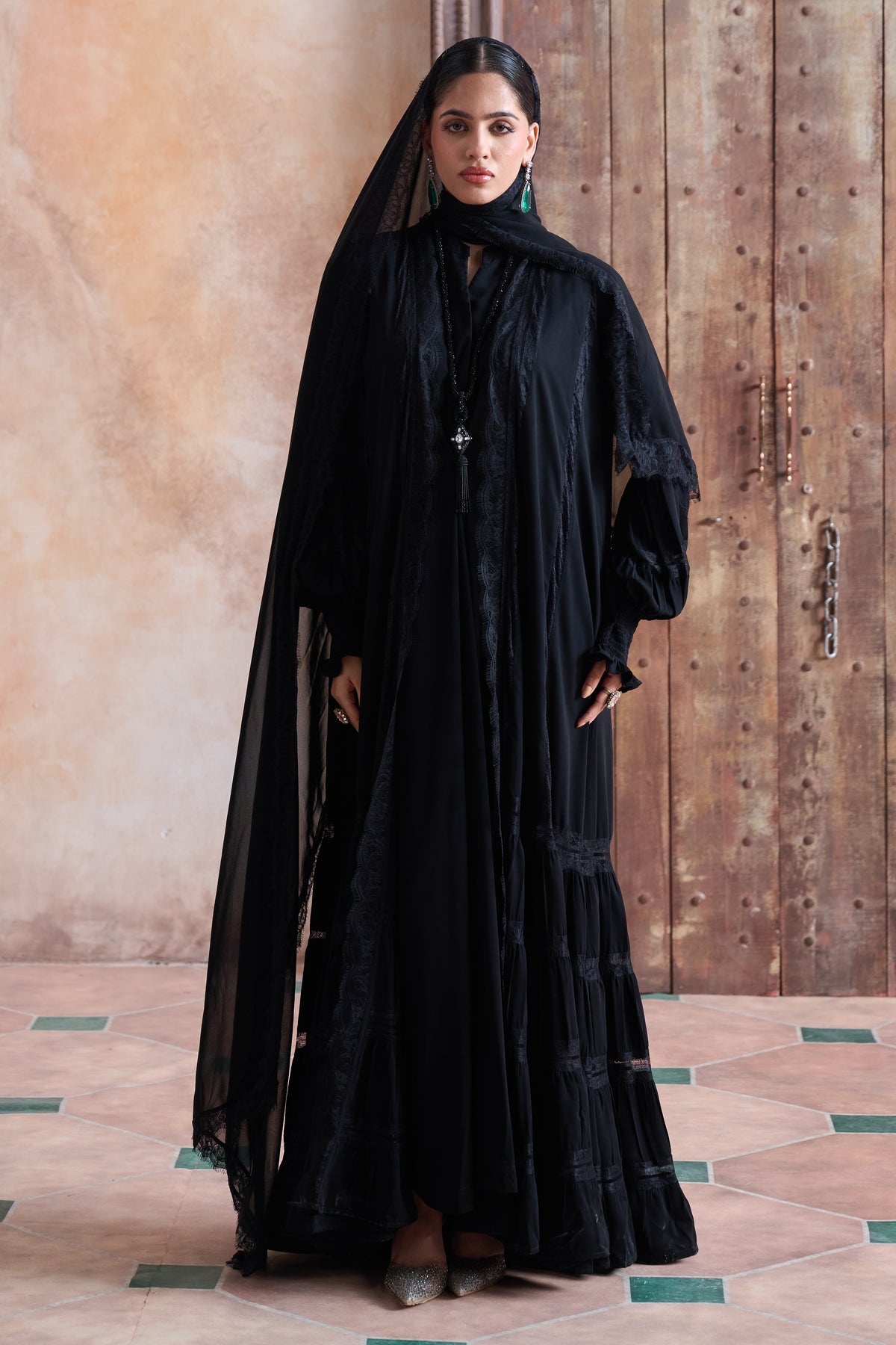 Ghaida Abaya with Lace Detailing