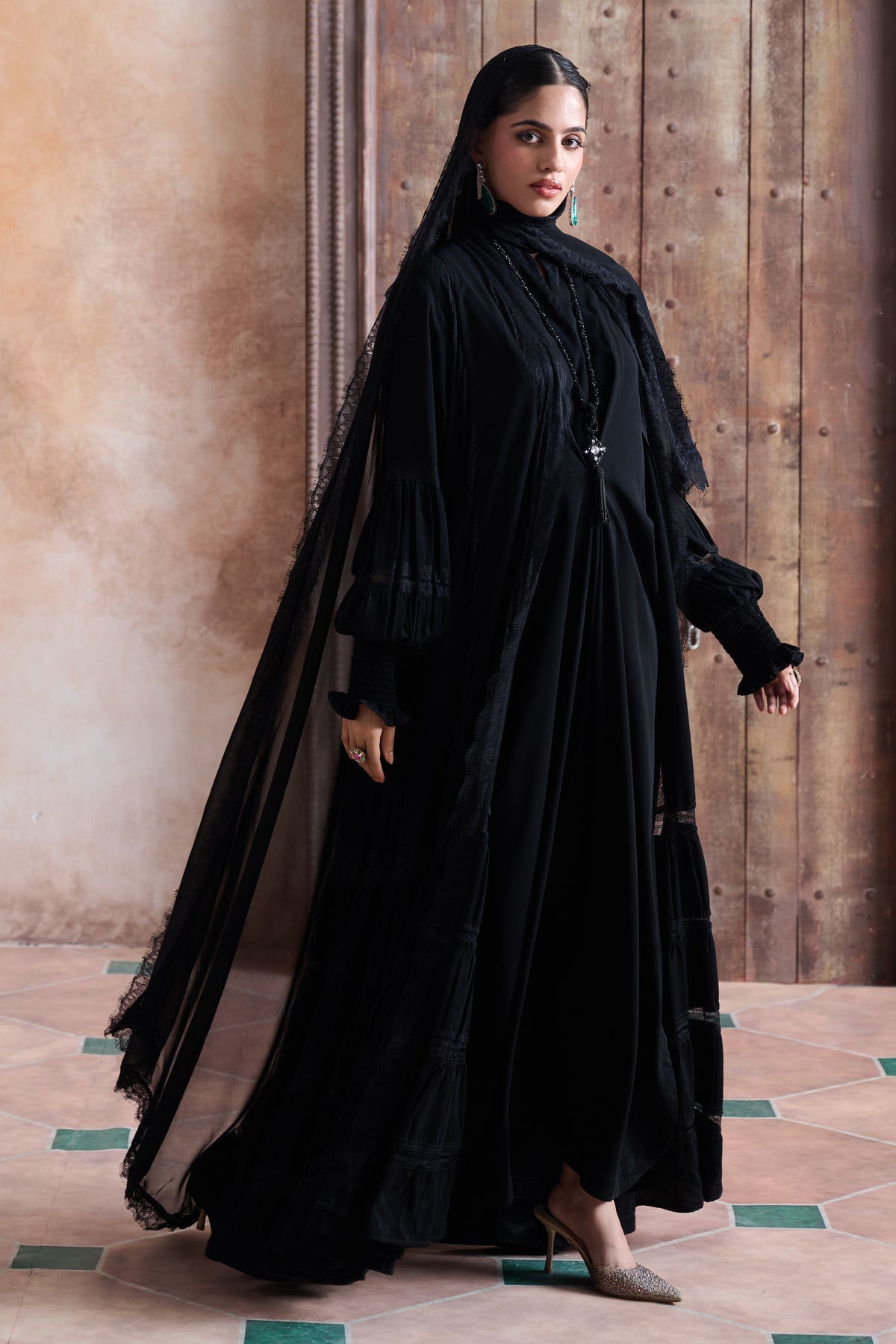 Ghaida Abaya with Lace Detailing