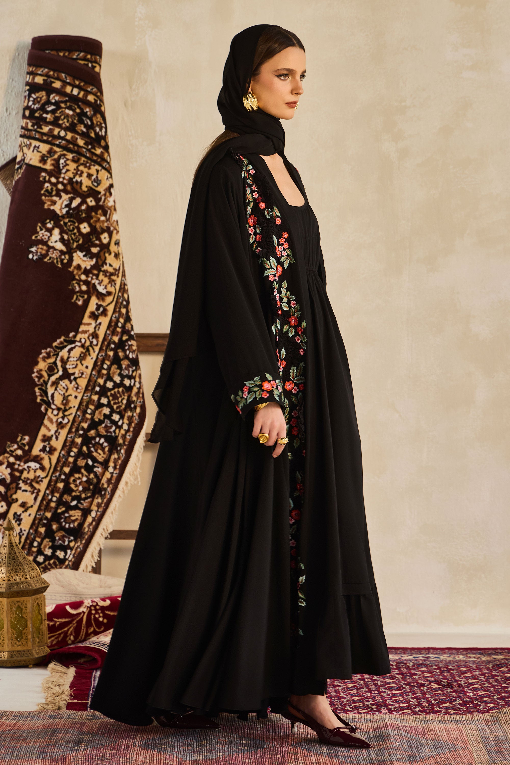 Fawzia Embroidered Abaya