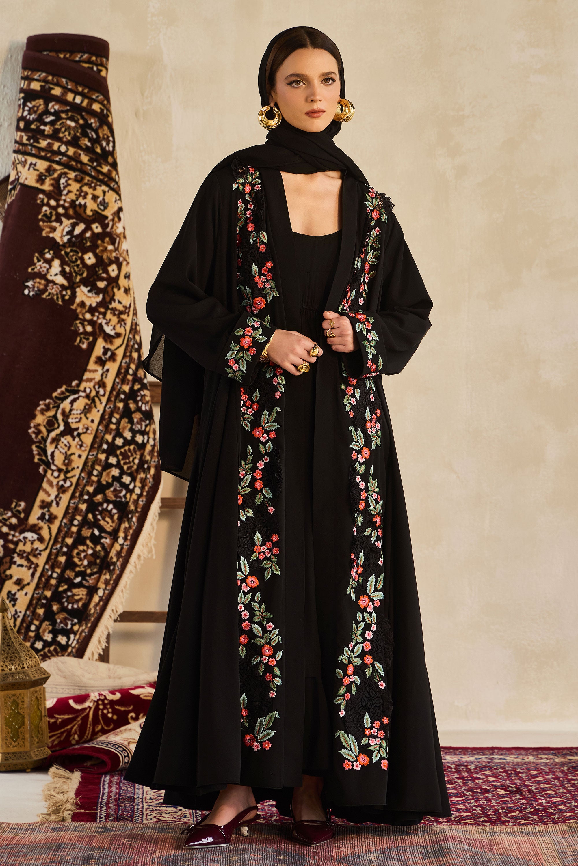 Fawzia Embroidered Abaya