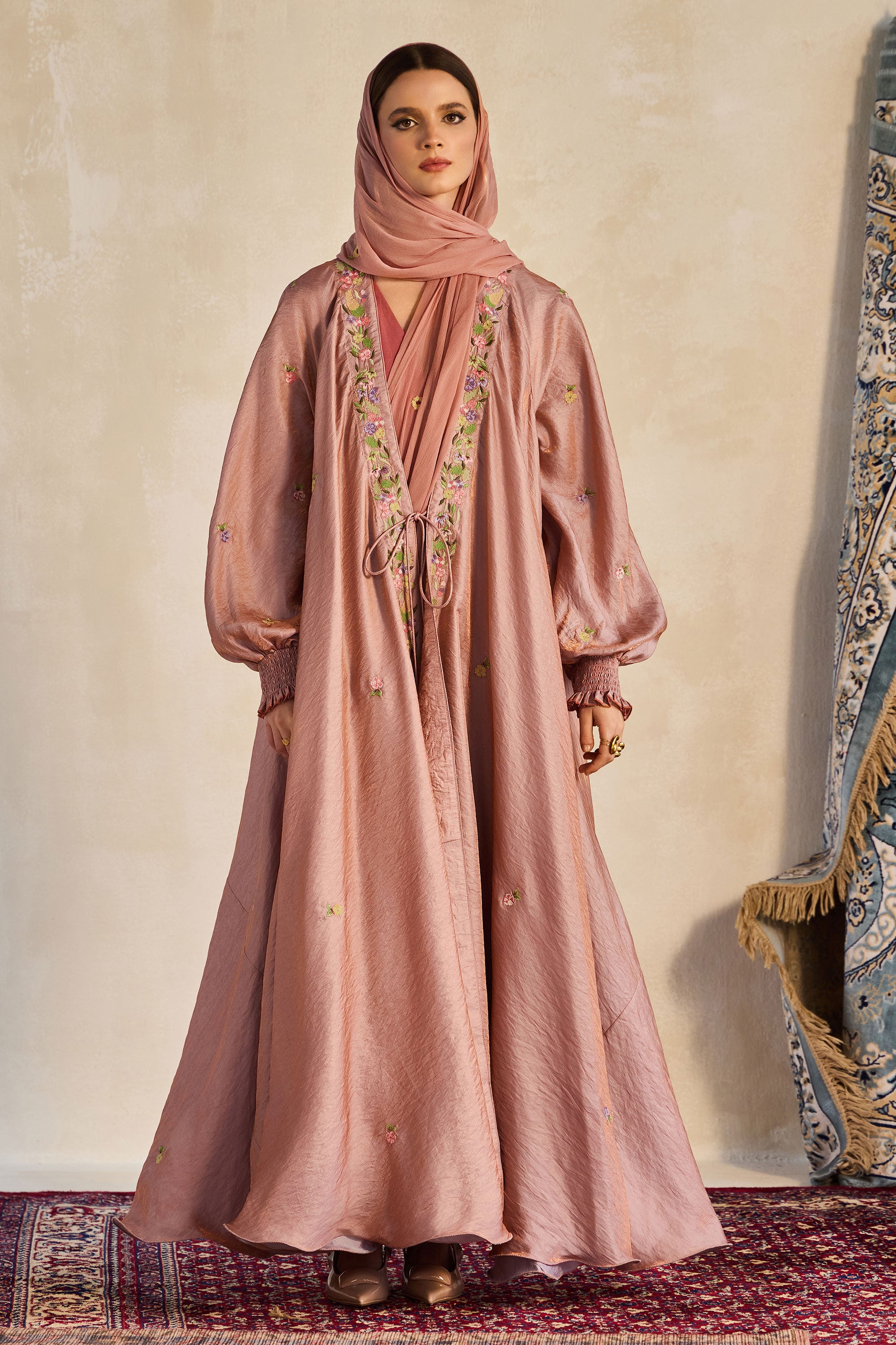 Zimal Embroidered Abaya