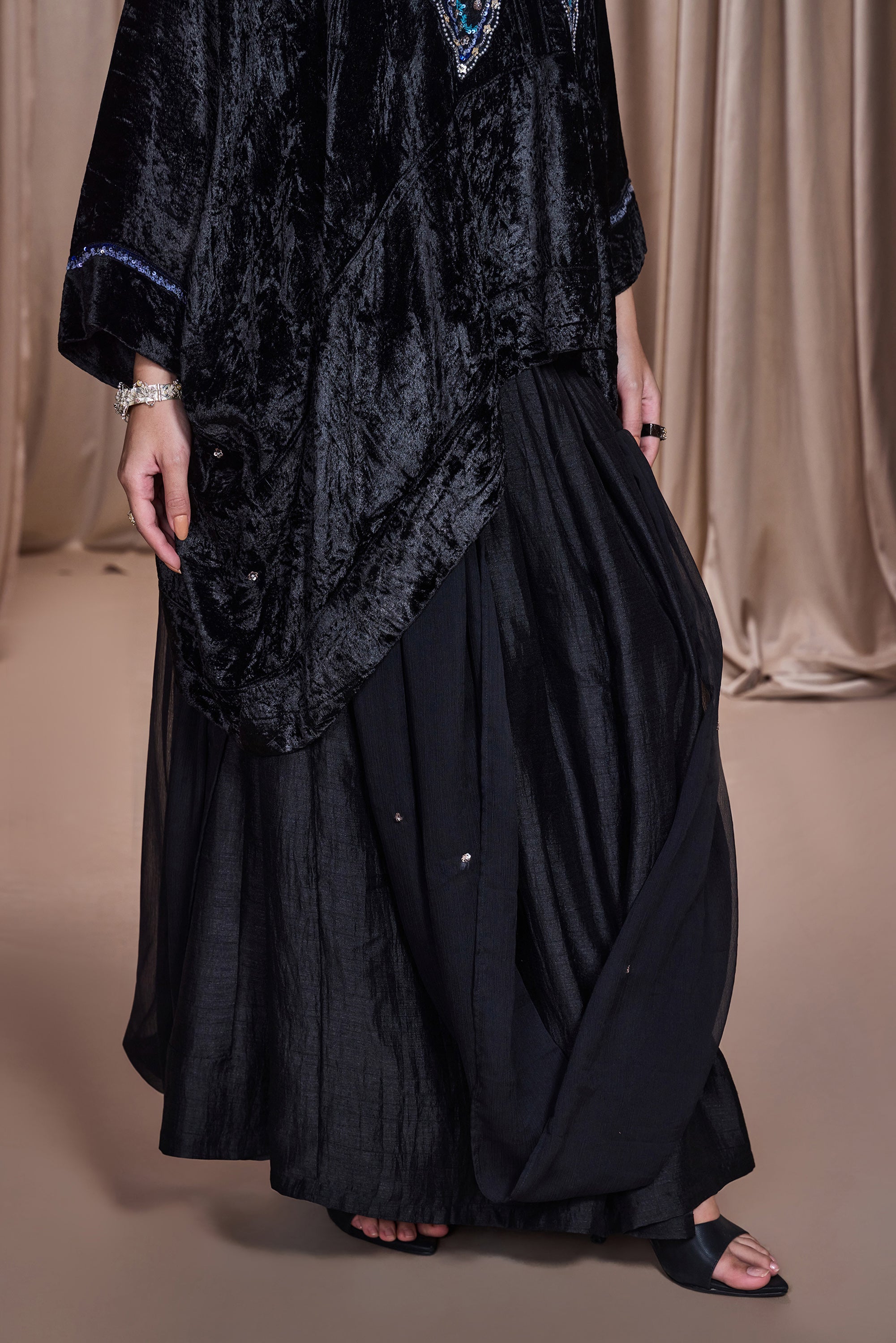 Salima Embellished Cape with Skirt