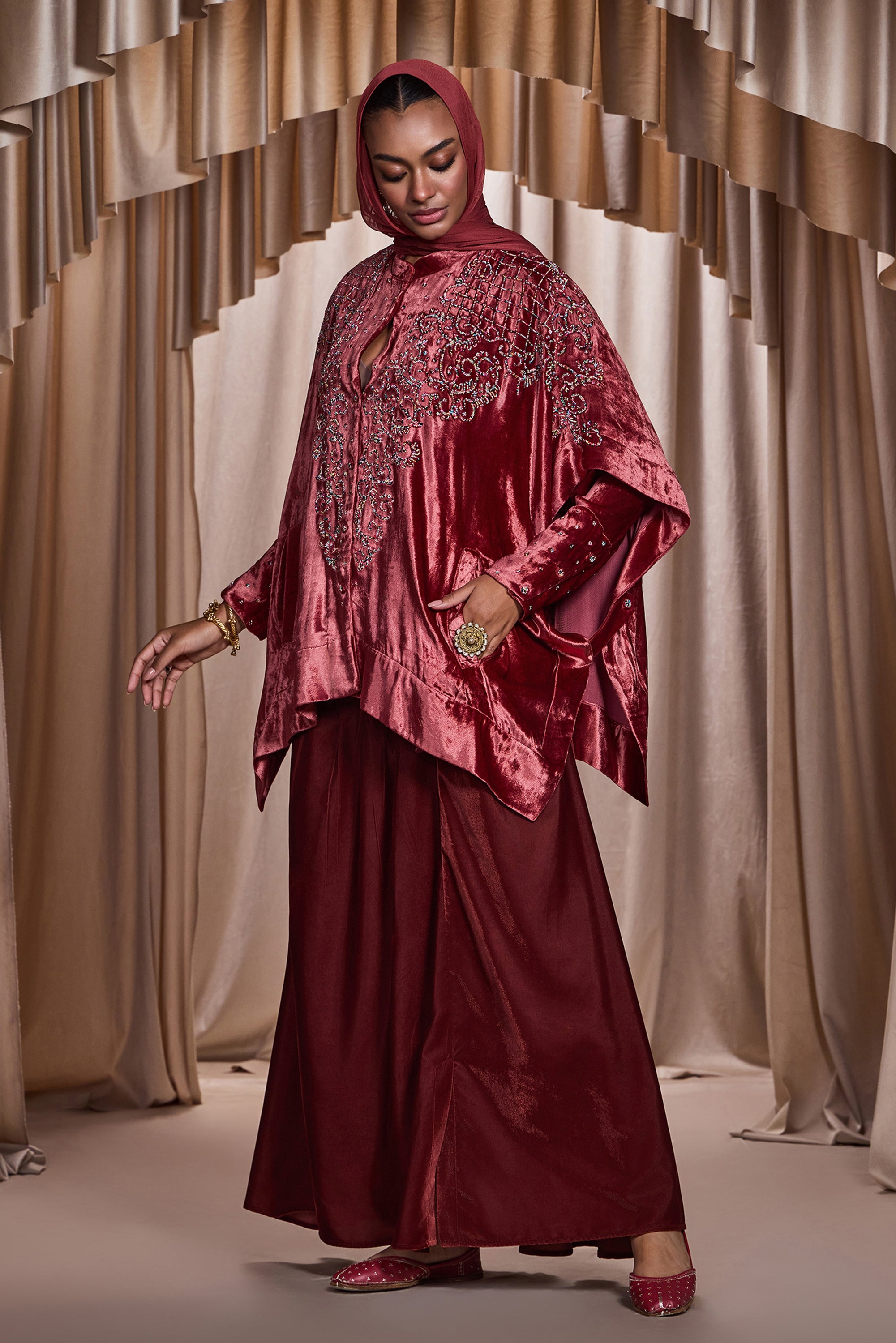 Umaima Embellished Cape