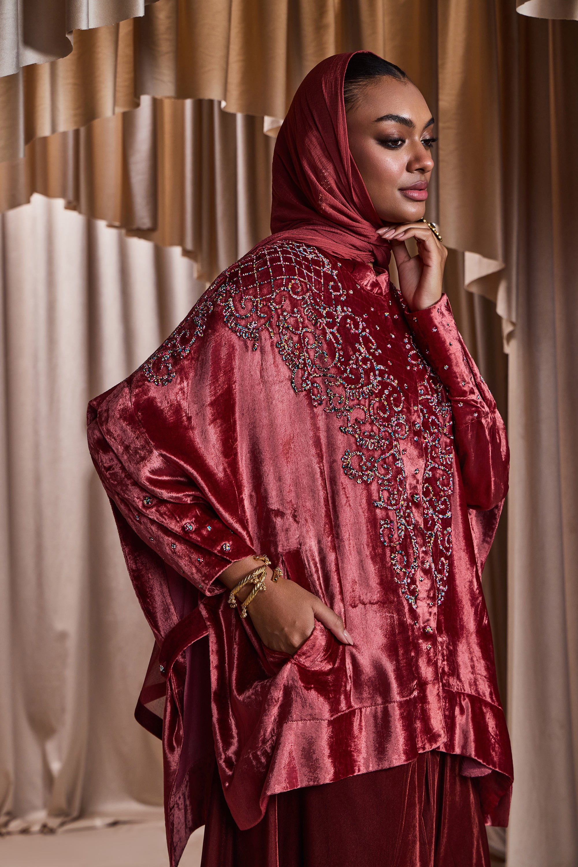 Umaima Embellished Cape