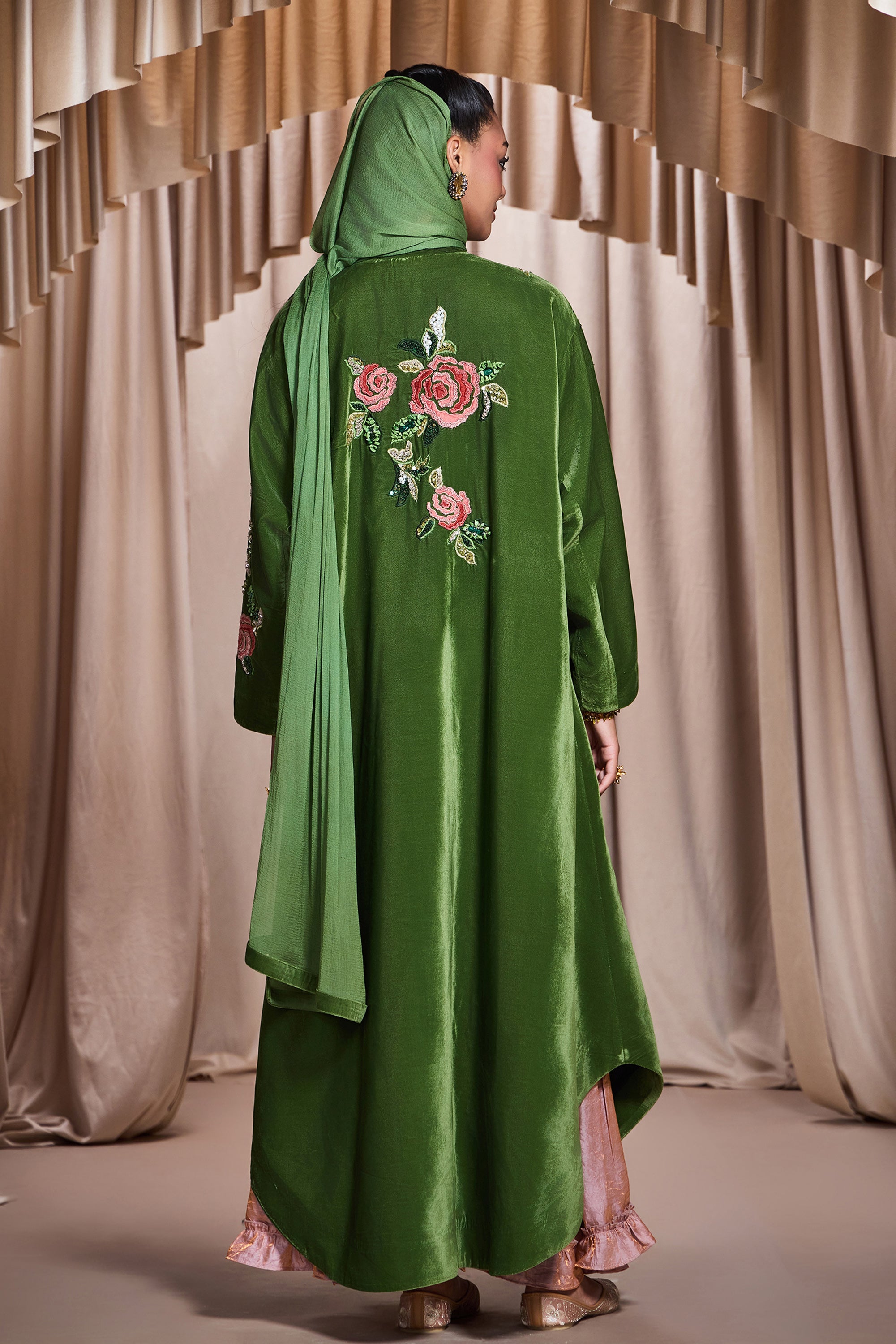 Rasheeda Applique Embroidered Abaya with Embellishment
