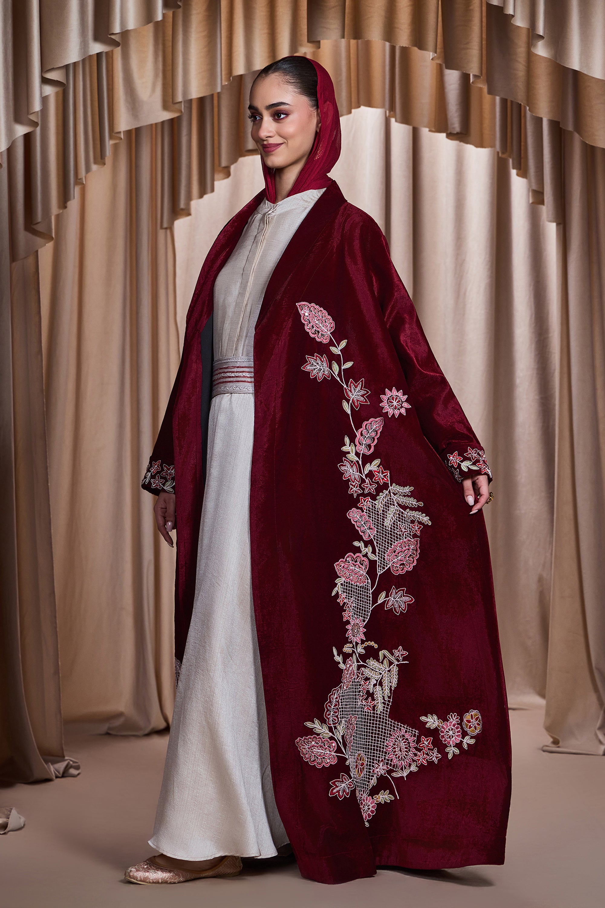 Atiqa Embroidered Abaya with Embellishment