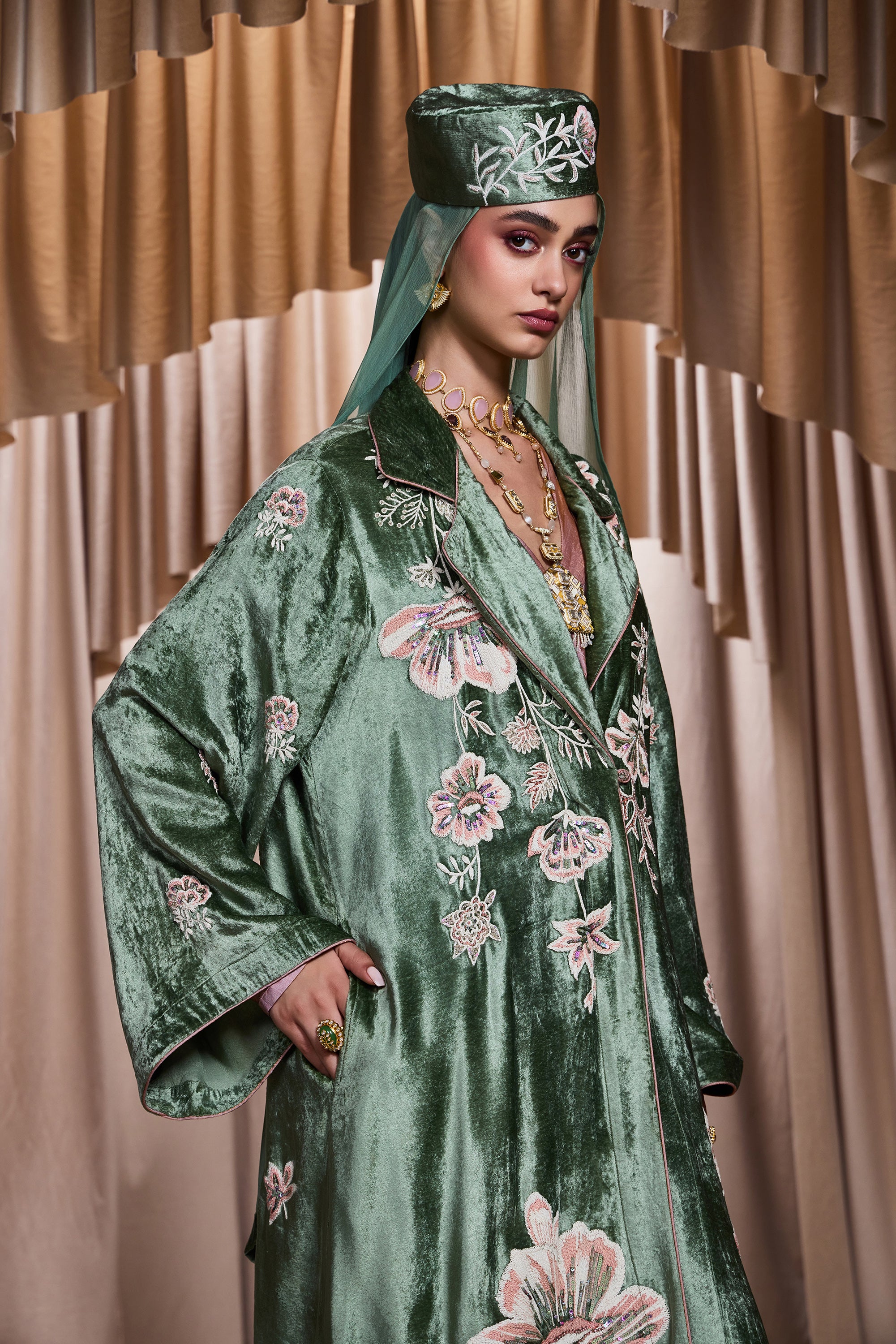 Ihsan Embroidered Abaya with Embellishment
