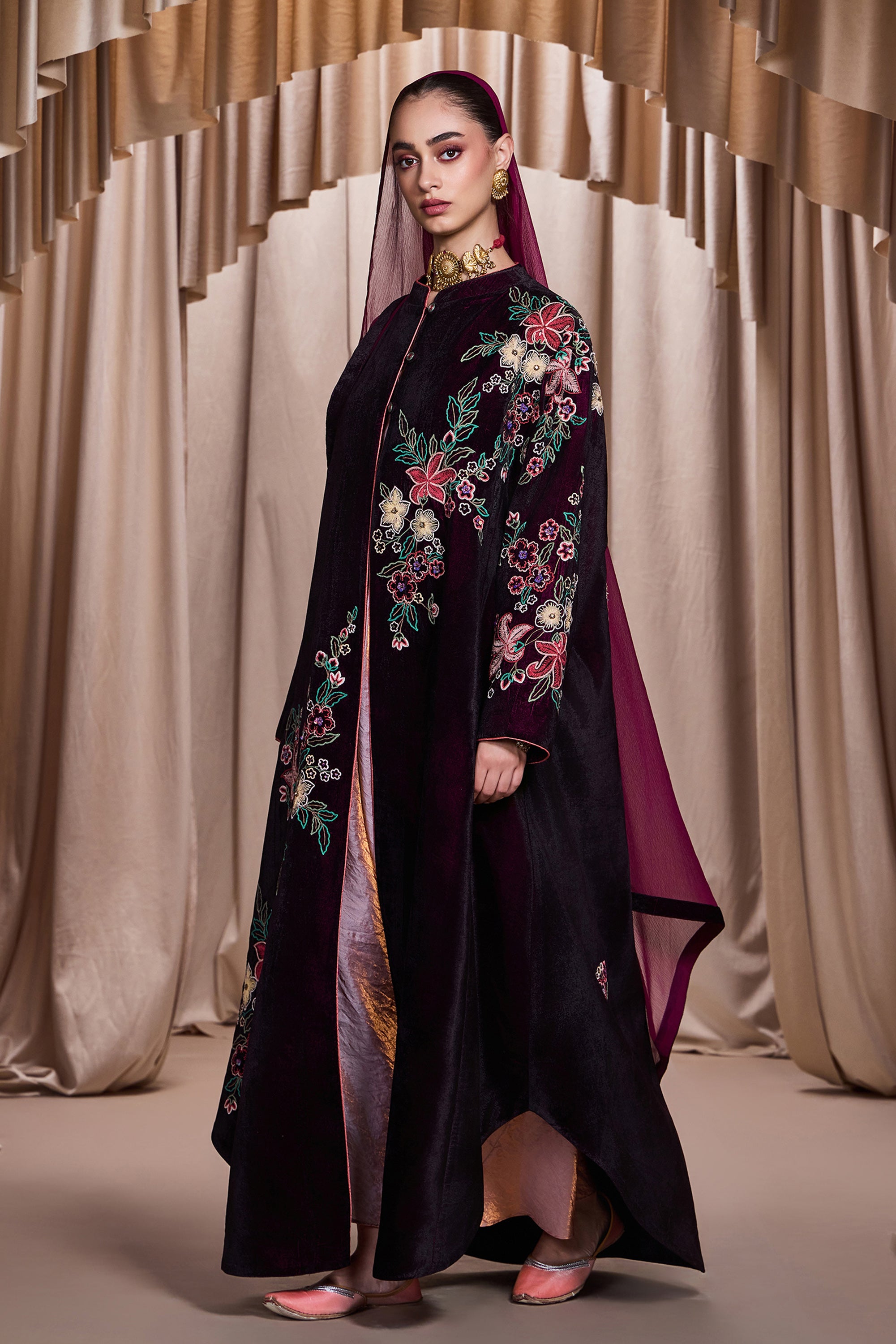 Khalida Embroidered Abaya with Embellishment