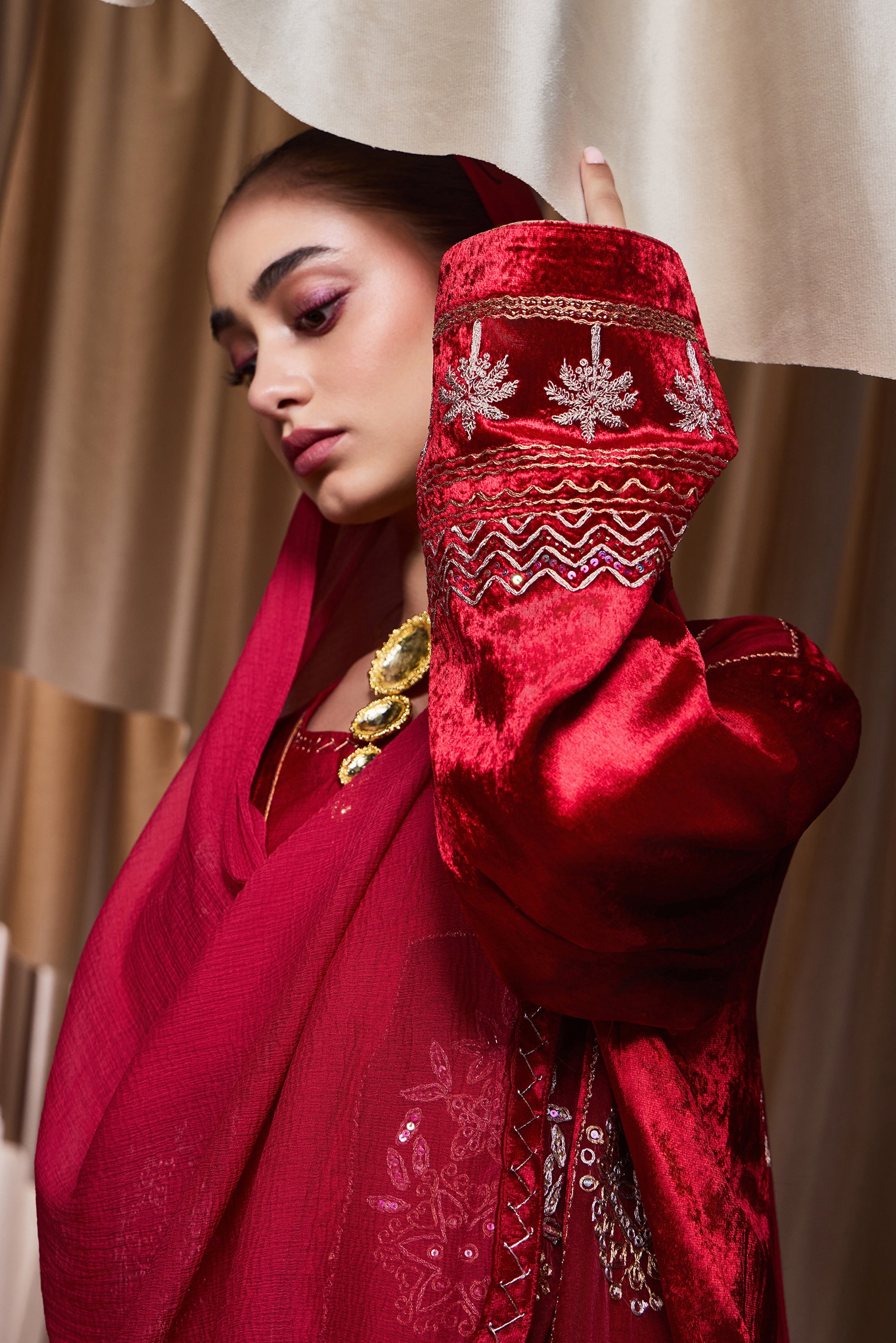 Nehmat Embroidered Abaya with Embellishment